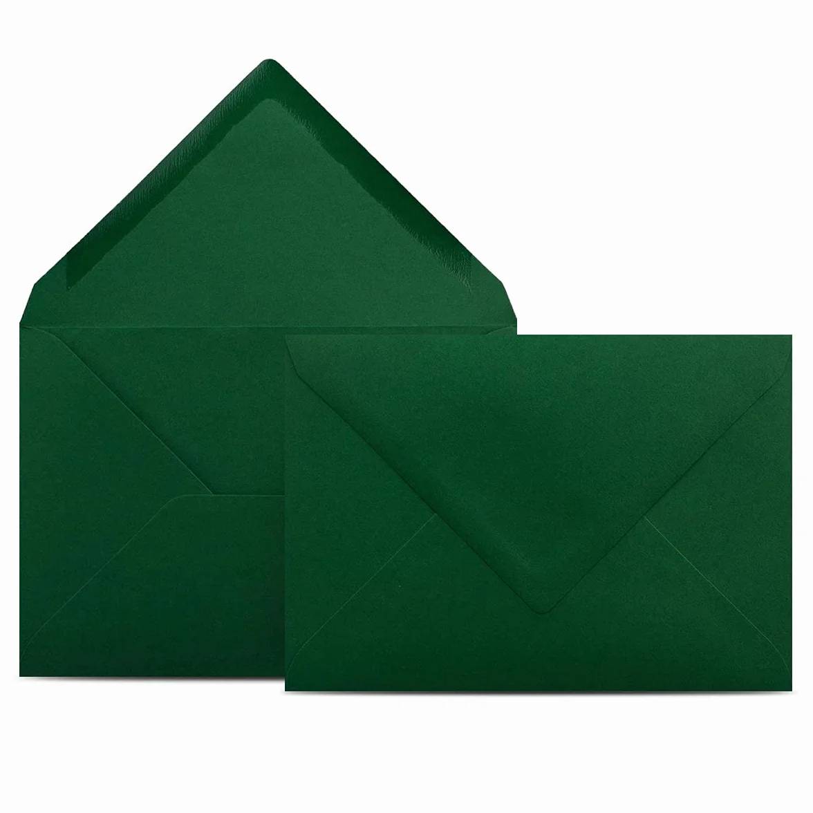 Colours-4-you 50 kopert DIN C6 ciemnozielone, zielone, 11,4 x 16,2 cm, koperty z klejeniem na mokro 80 g/m², spiczasta klapa – koperty bez okienka
