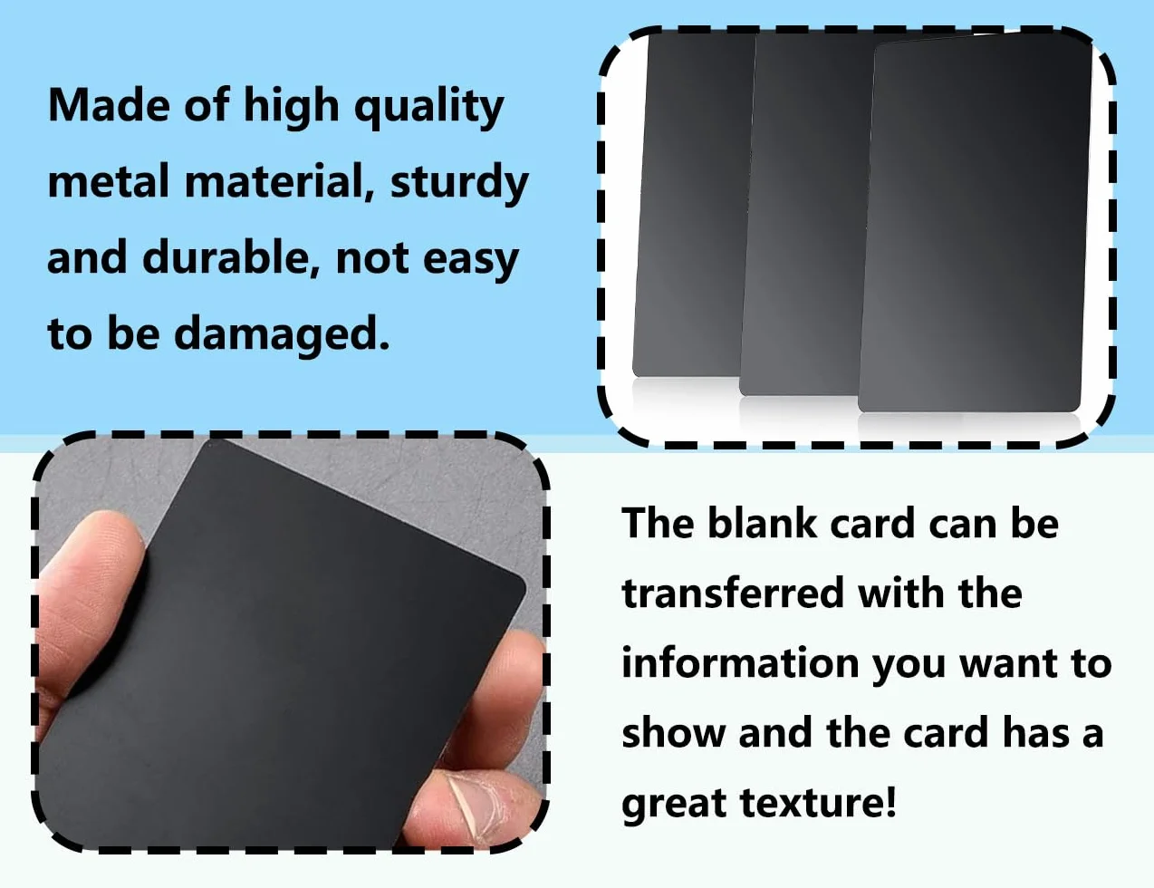 Metalowe wizytówki aluminium czarne grawerowane laserowo 8,6 x 5,4 cm 50 sztuk