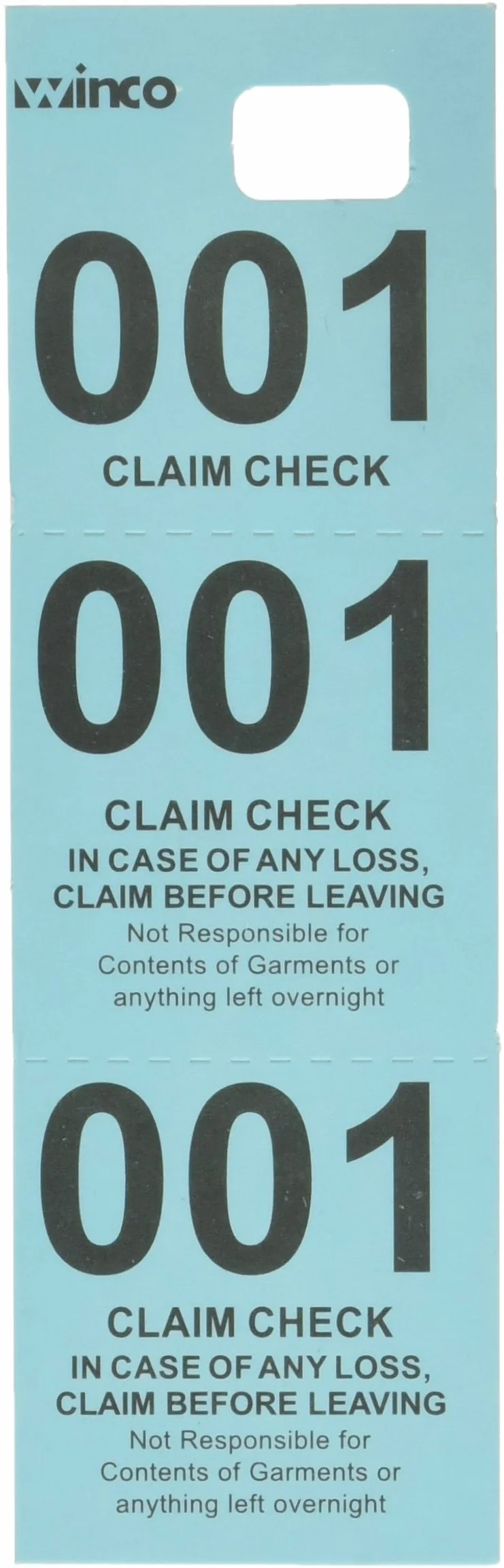 Winco Coat Checks, Blue, 500 Per Box, Medium