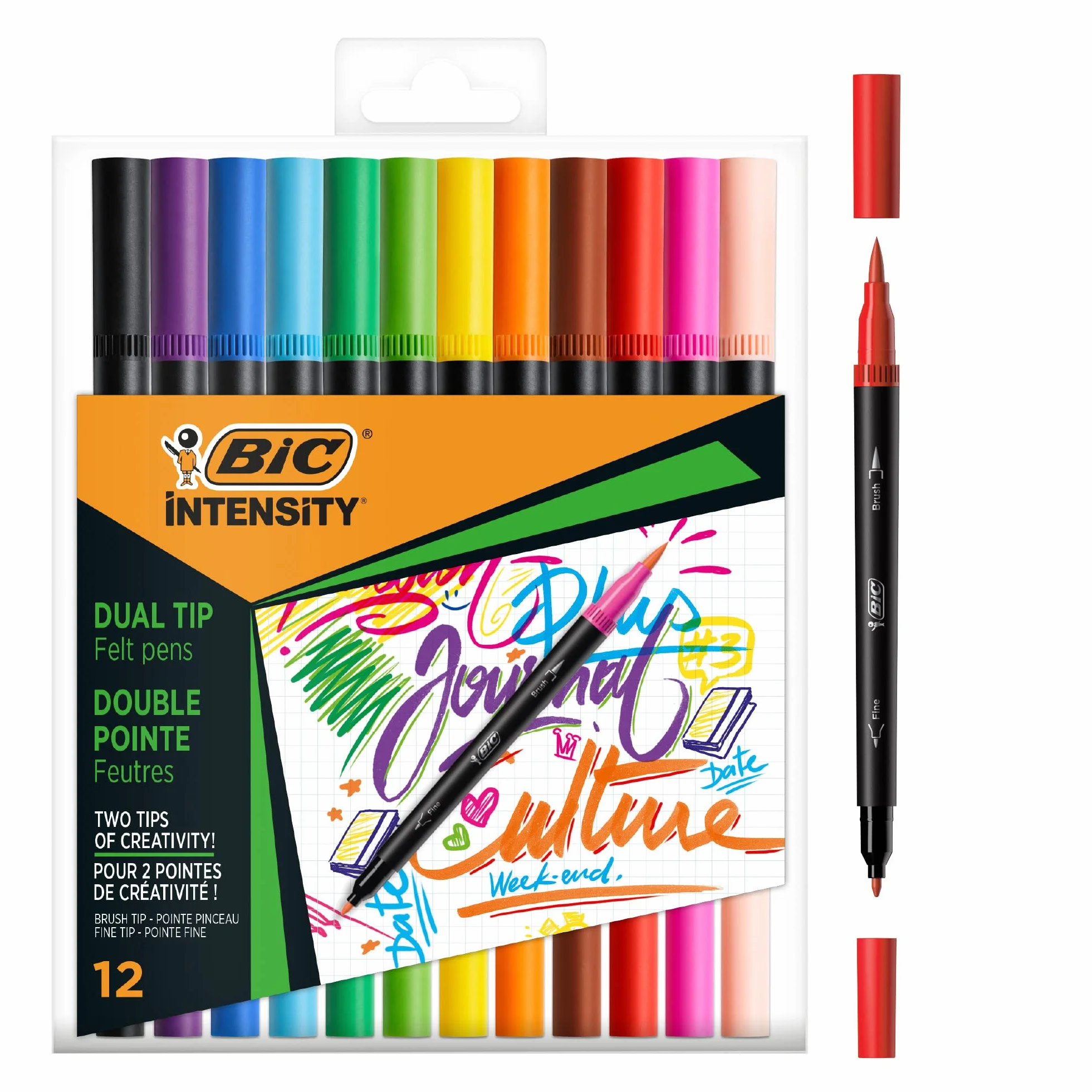 BIC Intensity Classic Dual Tip Pisak dwustronny Etui 12 sztuk