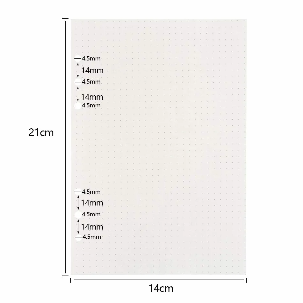 FOCCTS 135 Blätter Gepunktetes Papier Dot Grid Paper A5 6 Löcher Nachfüllpapier für Filofax A5, Notizen, DIY, Bullet Journal, Skizze, Malerei, 21 x 14.2 cm