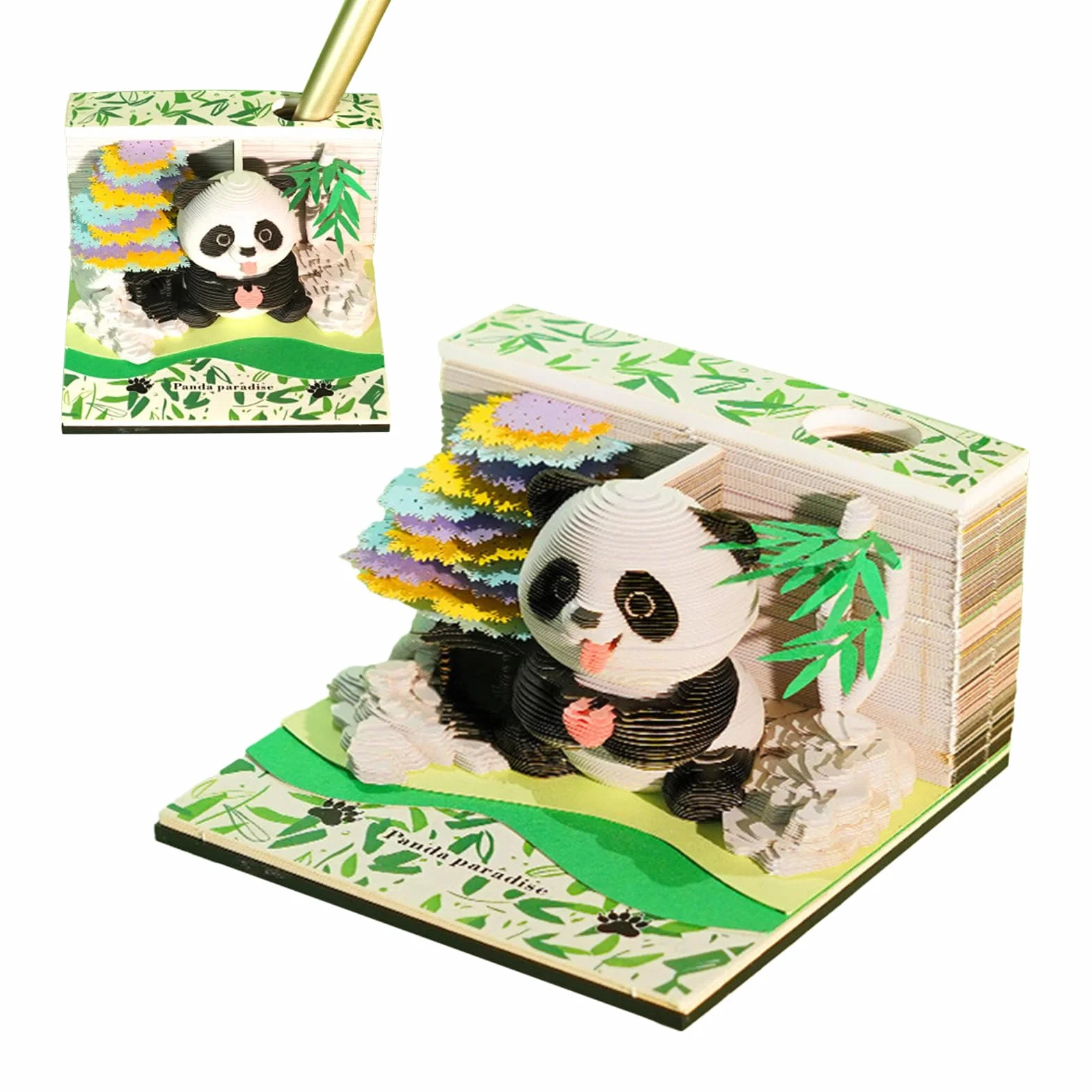 Kalendarz 3D Papier Panda Rzeźba Notatnik do Klasy Domu Nauczyciela