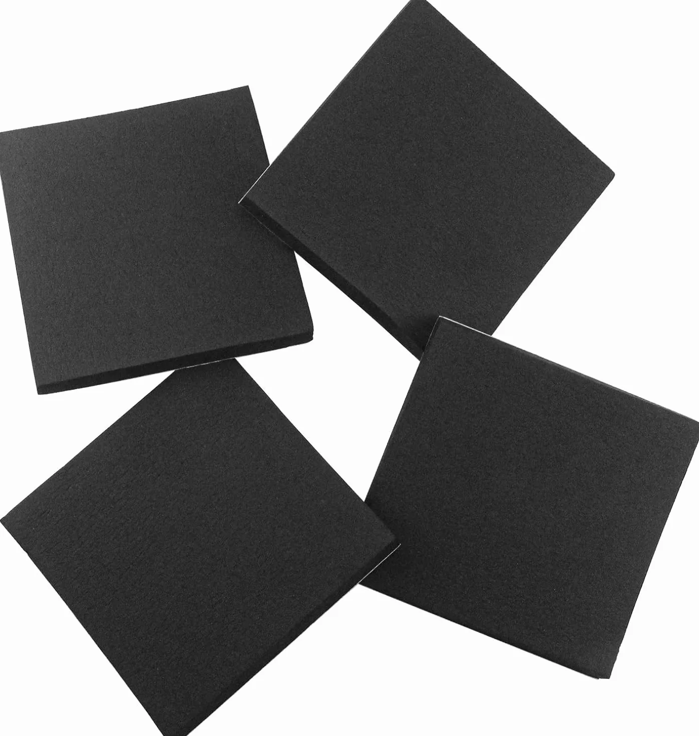 Samoprzylepne płyty z gumy piankowej EVA, 150 x 150 x 20 mm, czarne maty piankowe, antypoślizgowe płyty piankowe do mebli, podłogi, ścian, projektów "zrób to sam" i dekoracji, 4 sztuki