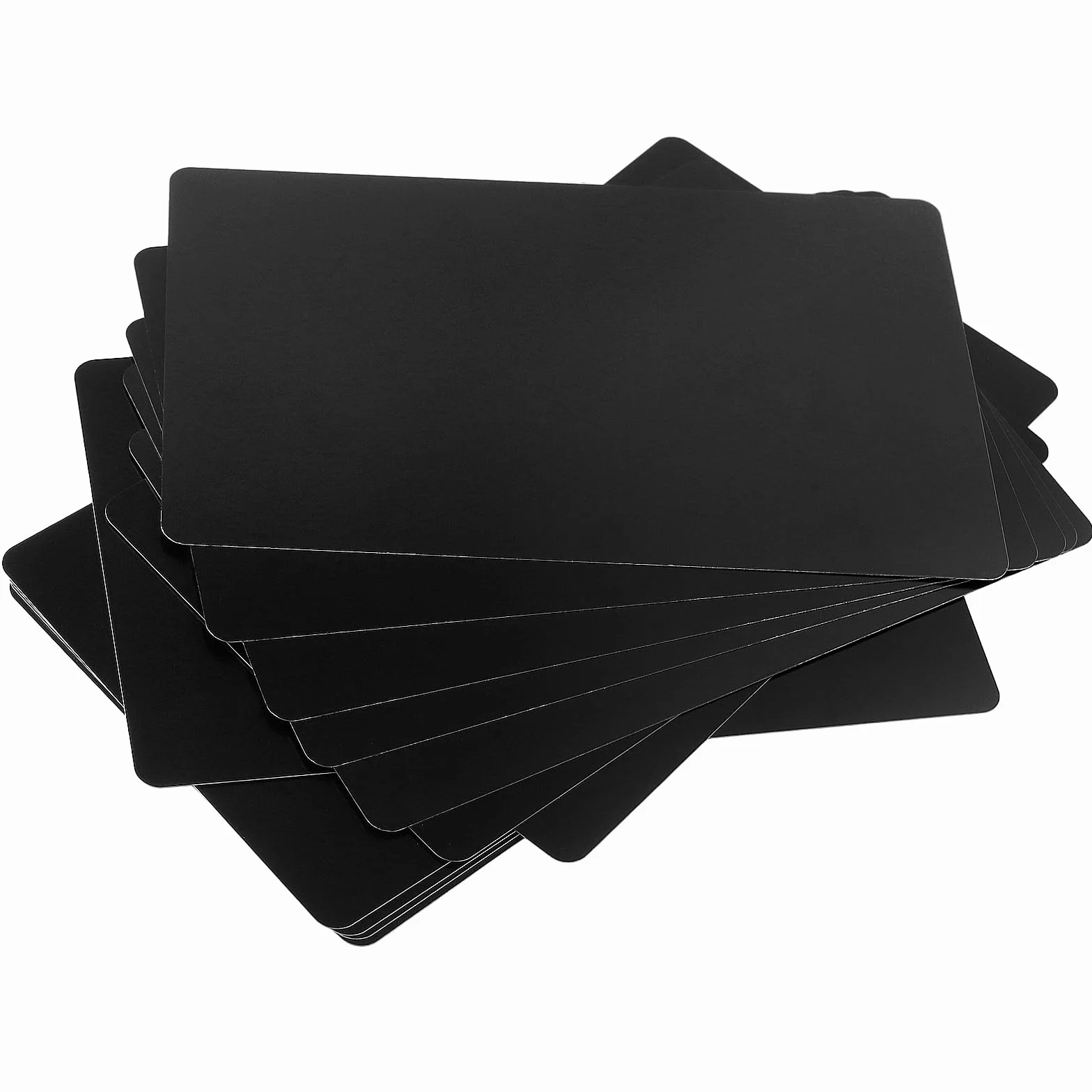 200 sztuk metalowych wizytówek czarnych, 86 x 54 x 0,21 mm, aluminiowe wizytówki, puste wizytówki, grawerowane laserowo, aluminiowe karty do kart VIP i klientów biurowych, kart podarunkowych