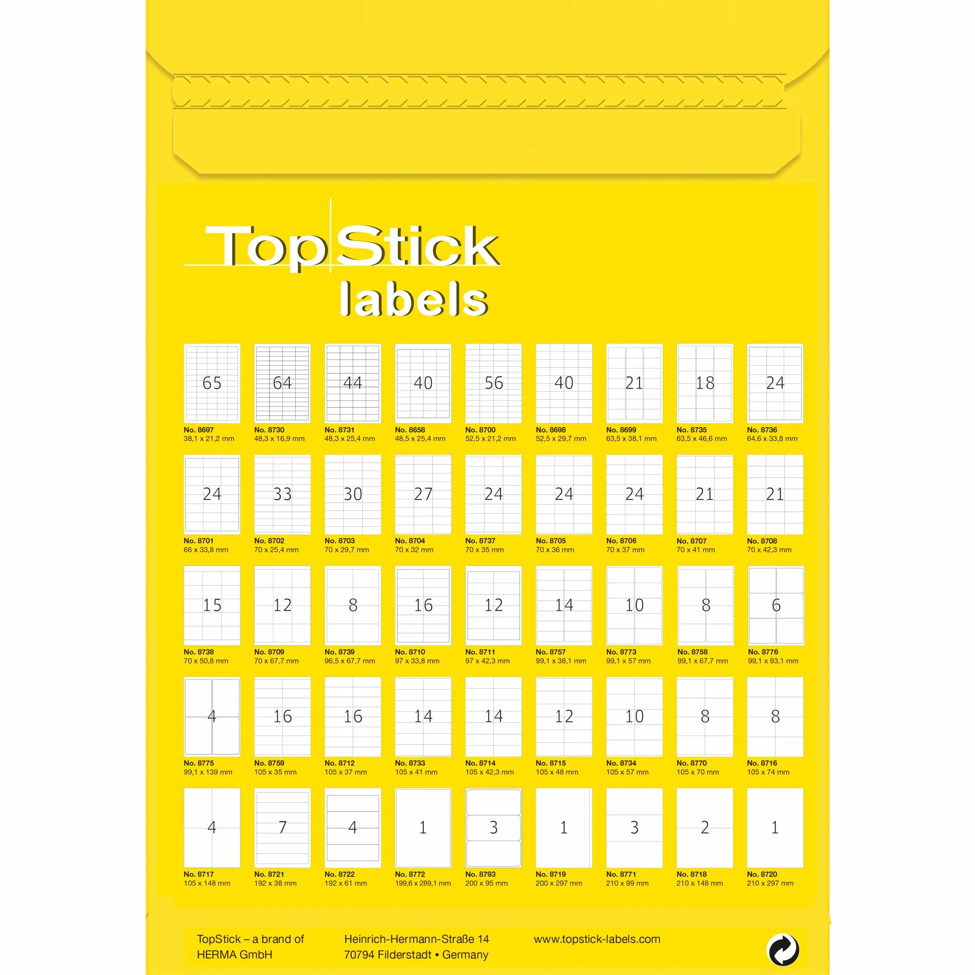 TopStick 8756 etykiety adresowe, 100 arkuszy, 99,1 x 33,9 mm, 16 arkuszy A4, 1600 sztuk, samoprzylepne, do zadrukowania, matowe, czyste naklejki adresowe, białe