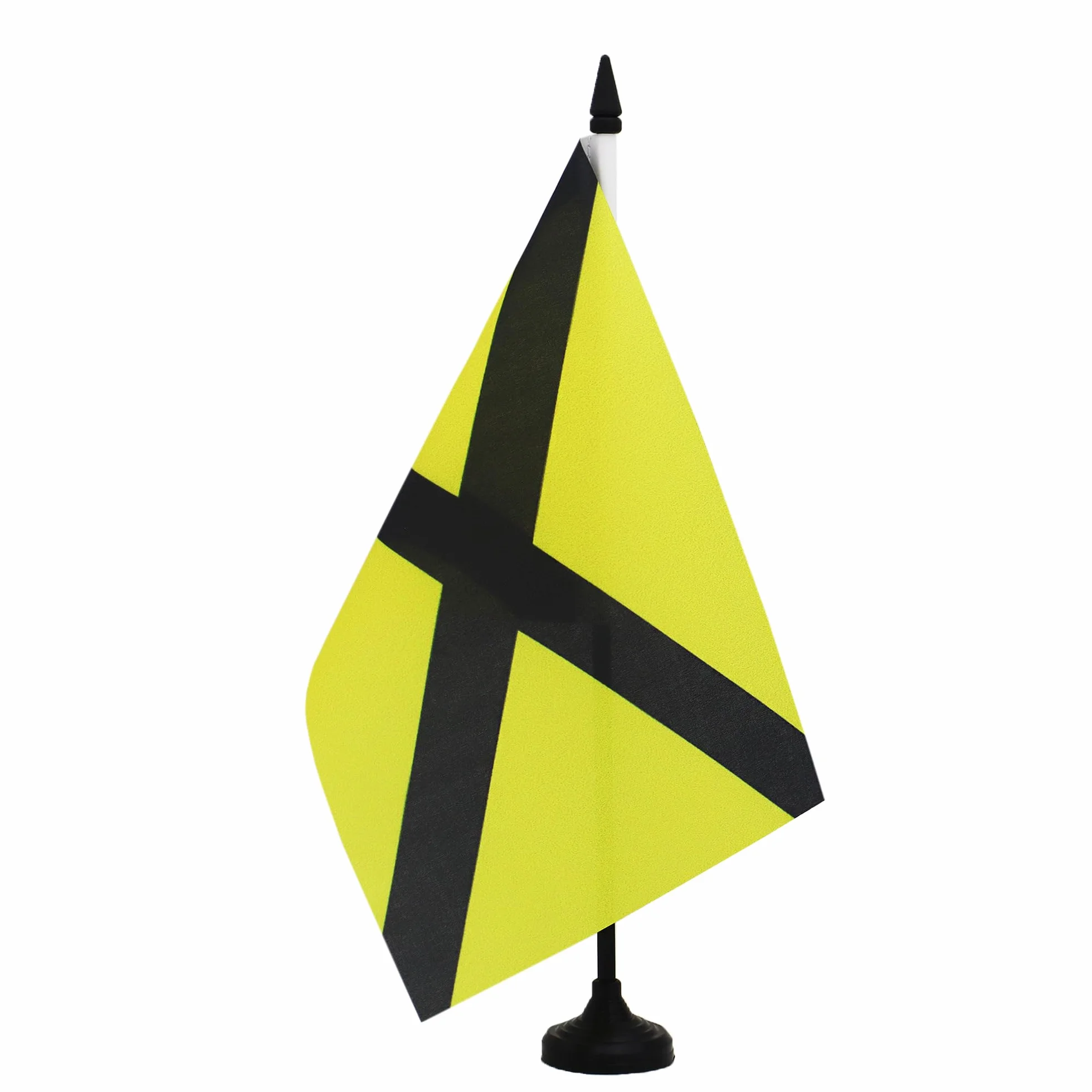 AZ FLAG Żółta flaga stołowa z czarnym krzyżem Świętego Andrzeja 21x14 cm poliester