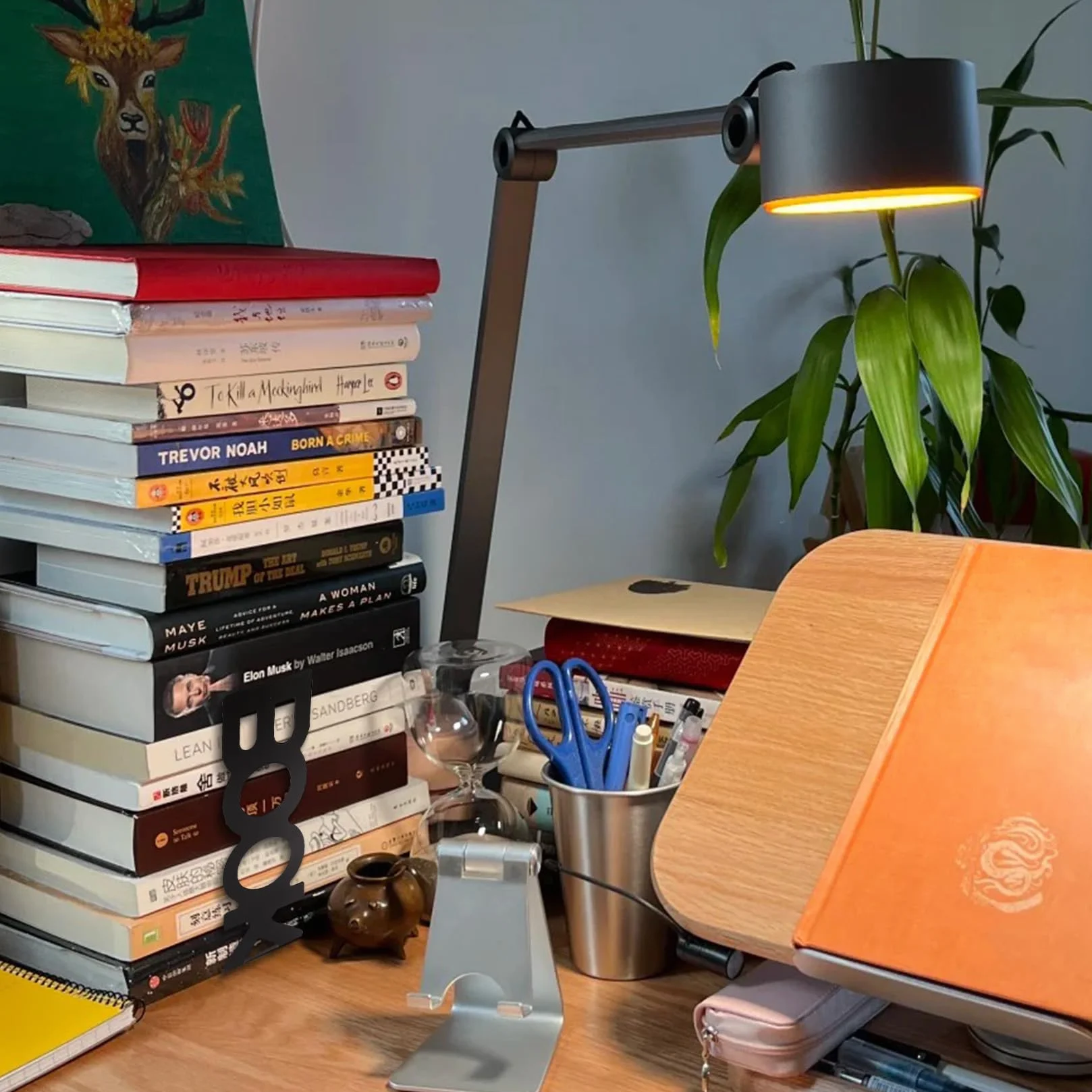 Metalowe podpórki do książek 4 sztuki stojak na książki z literami