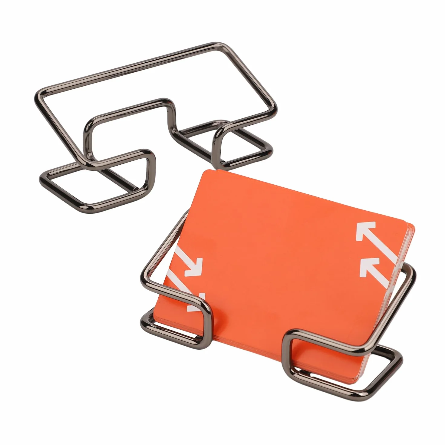 2 Szt. Wizytownik na Biurko, Czarny Metal Wizytownik Stojak Wyswietlacz Organizer na Wizytówki Regal do Przechowywania Do Biura i Domu Wystawa Blat Biurka Miesci 50 Wizytówek