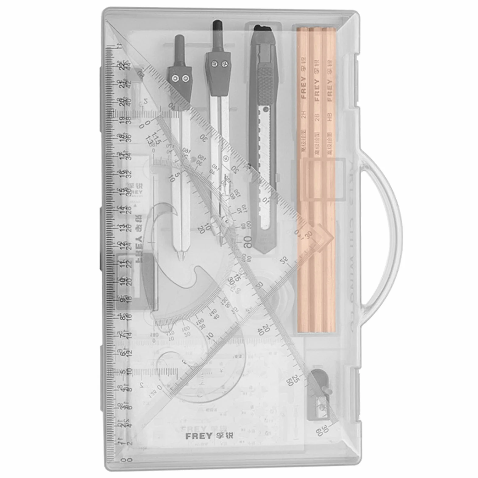 Professional Geometry Set, zestaw kompasu, narzędzia rysunkowe z pudełkiem do przechowywania