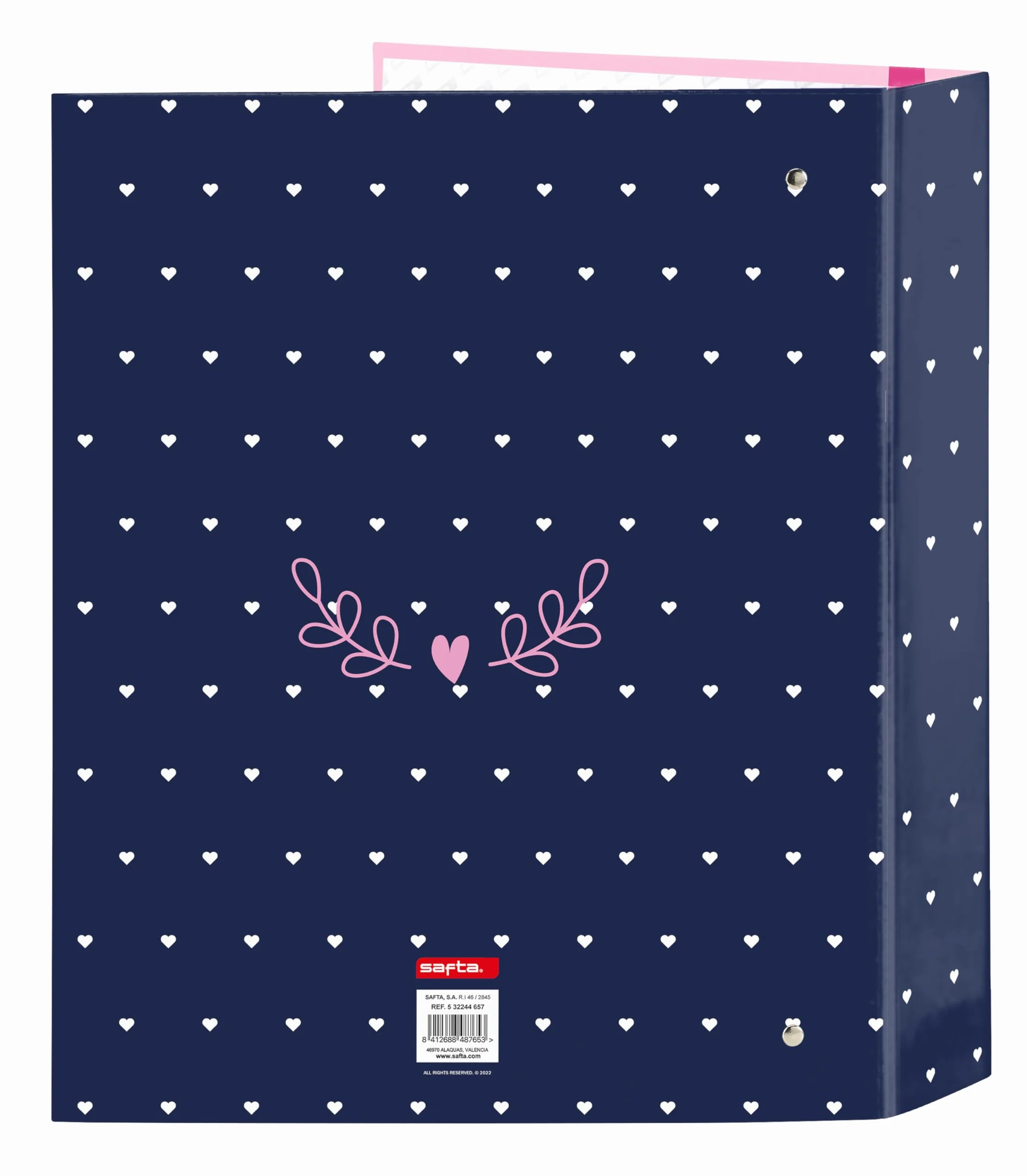 Safta Paris-Folder Folio 4 pierścienie 27x6x33 cm granatowy/różowy