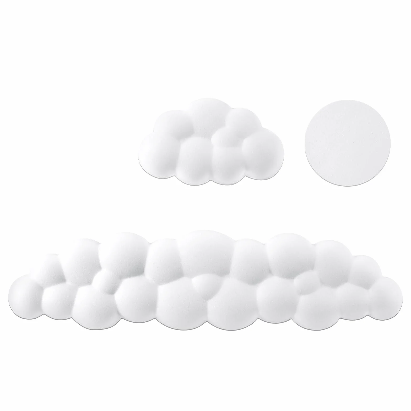 Cloud Podpórka pod nadgarstek do klawiatury, urocza, z podpórką pod nadgarstki i podstawką, miękka pianka z pamięcią kształtu, ze skóry PU, ergonomiczna podpórka pod nadgarstek i podłokietnik