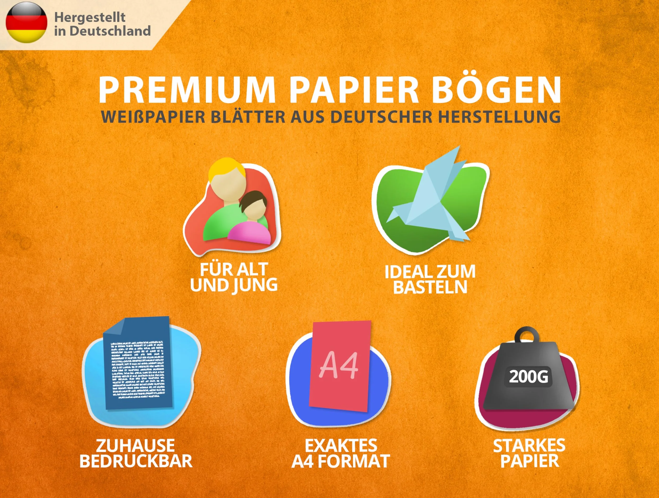 Papier fotograficzny A4 matowy 200 g – 100 arkuszy – papier premium biały – format DIN – papier do drukarek niezadrukowanych do kartek pocztowych, listów, kartonu, arkuszy prezentacyjnych,