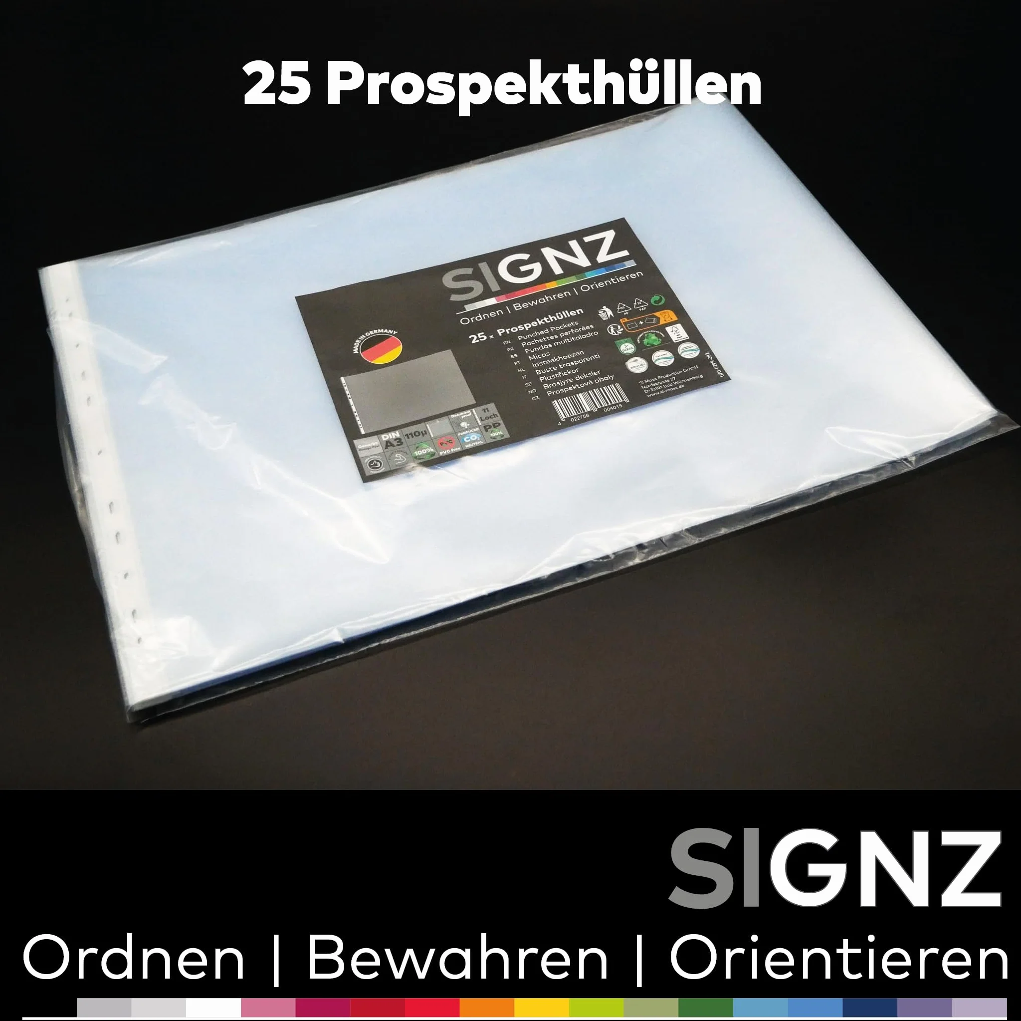 SIGNZ Portfele na dokumenty DIN A3 110 My 25 sztuk