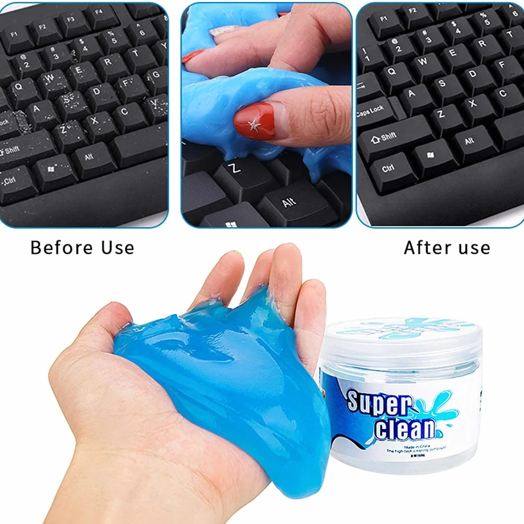 2 sztuki do czyszczenia klawiatury, żel do czyszczenia, keyboard, czyszczenie klawiatury, super czyste, płyn do czyszczenia samochodu, żel do czyszczenia, do PC, tabletów, laptopów, klawiatur, wentylatorów samochodowych, drukarek, kalkulatorów