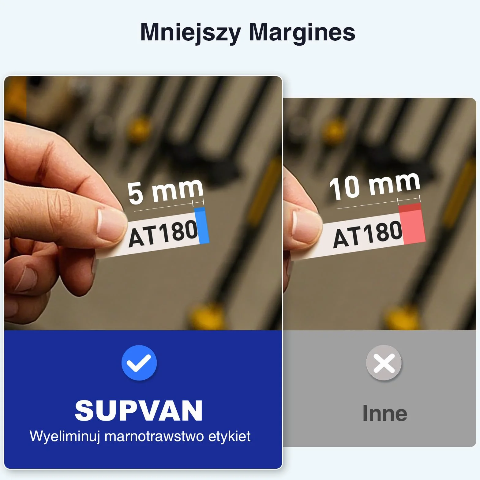 SUPVAN E11 Drukarka Etykiet Bluetooth Przenośna Akumulatorowa Kompatybilna z Aplikacją