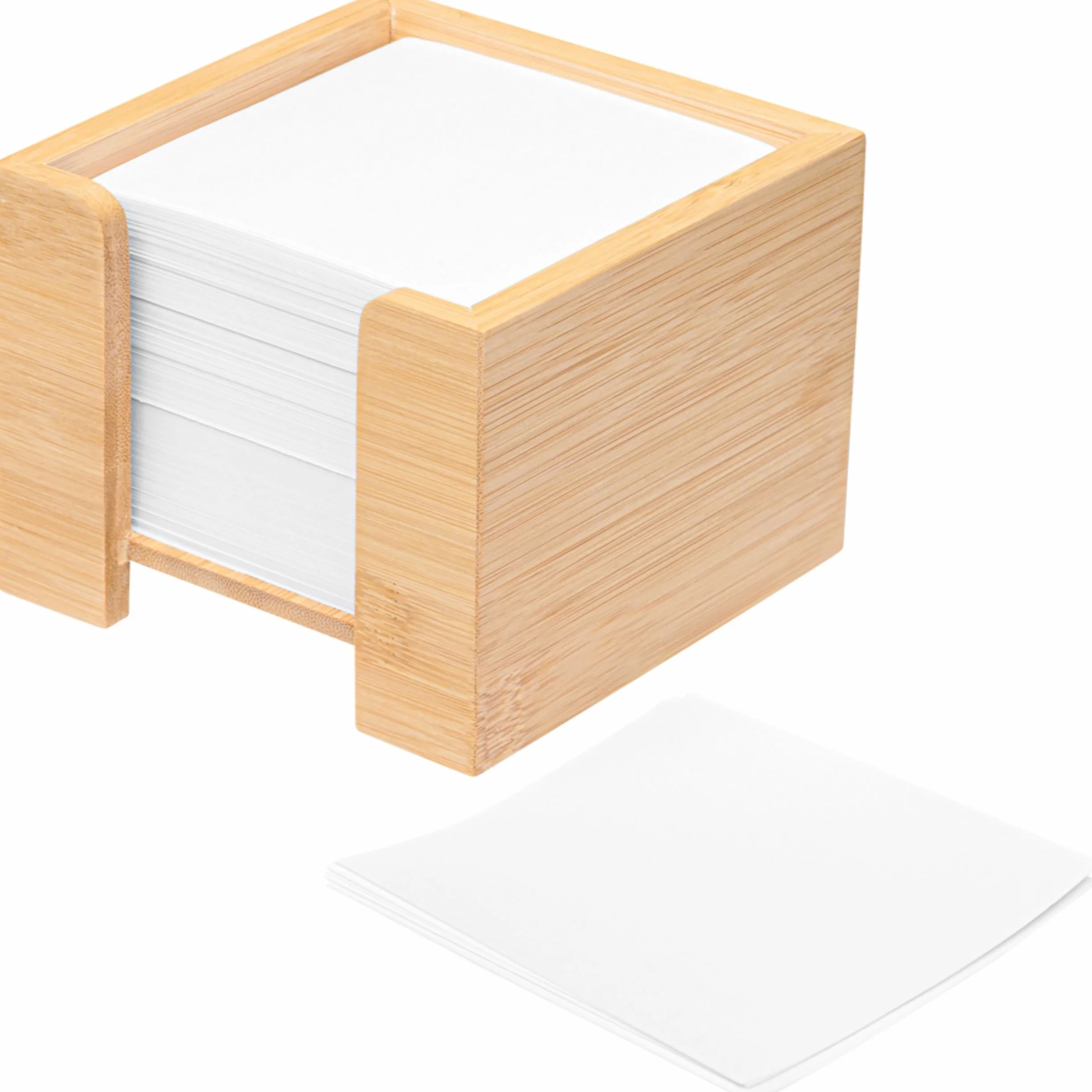 Pudełko na karteczki bambusowe 900 arkuszy 70 g/m² 11,5 x 11,5 x 10,7 cm naturalne
