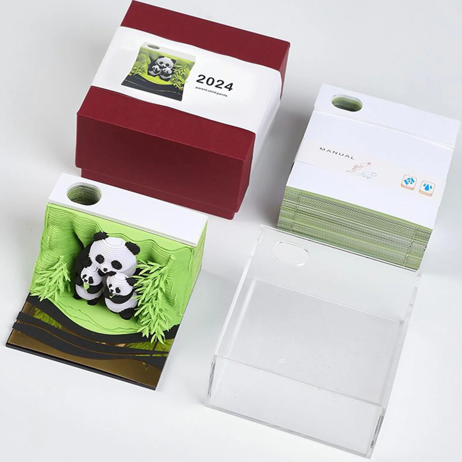 Kalendarz 3D biurko 2026 – Panda Tear Away kalendarz 3D, dekoracyjny notatnik biurko, stolik nocny, do szko?y, domu, biura, freelancerów, nauczycieli, studentów