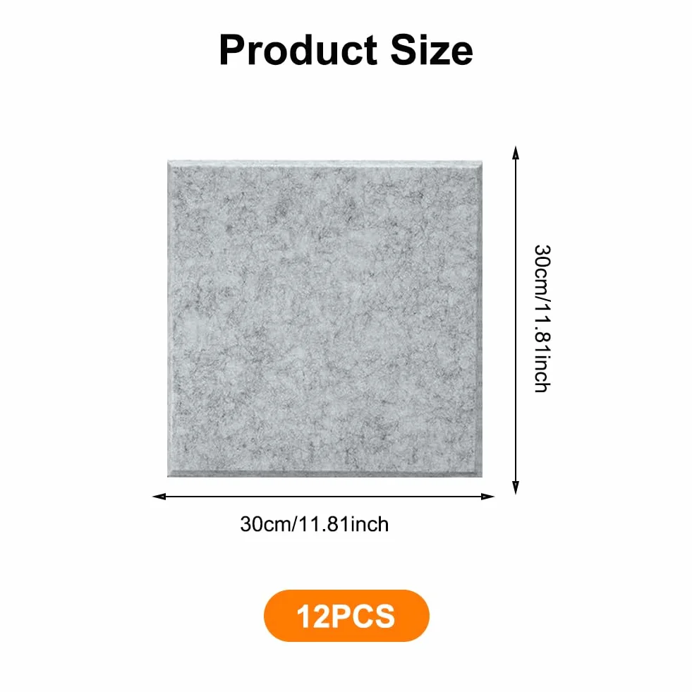 Tablica do przypinania, duża, samoprzylepna, 90 x 120 cm - 12 sztuk dekoracyjnych tablic do przypinania z filcu, 30 x 30 cm, tablica do notatek, dekoracja ścienna, składana tablica fotograficzna