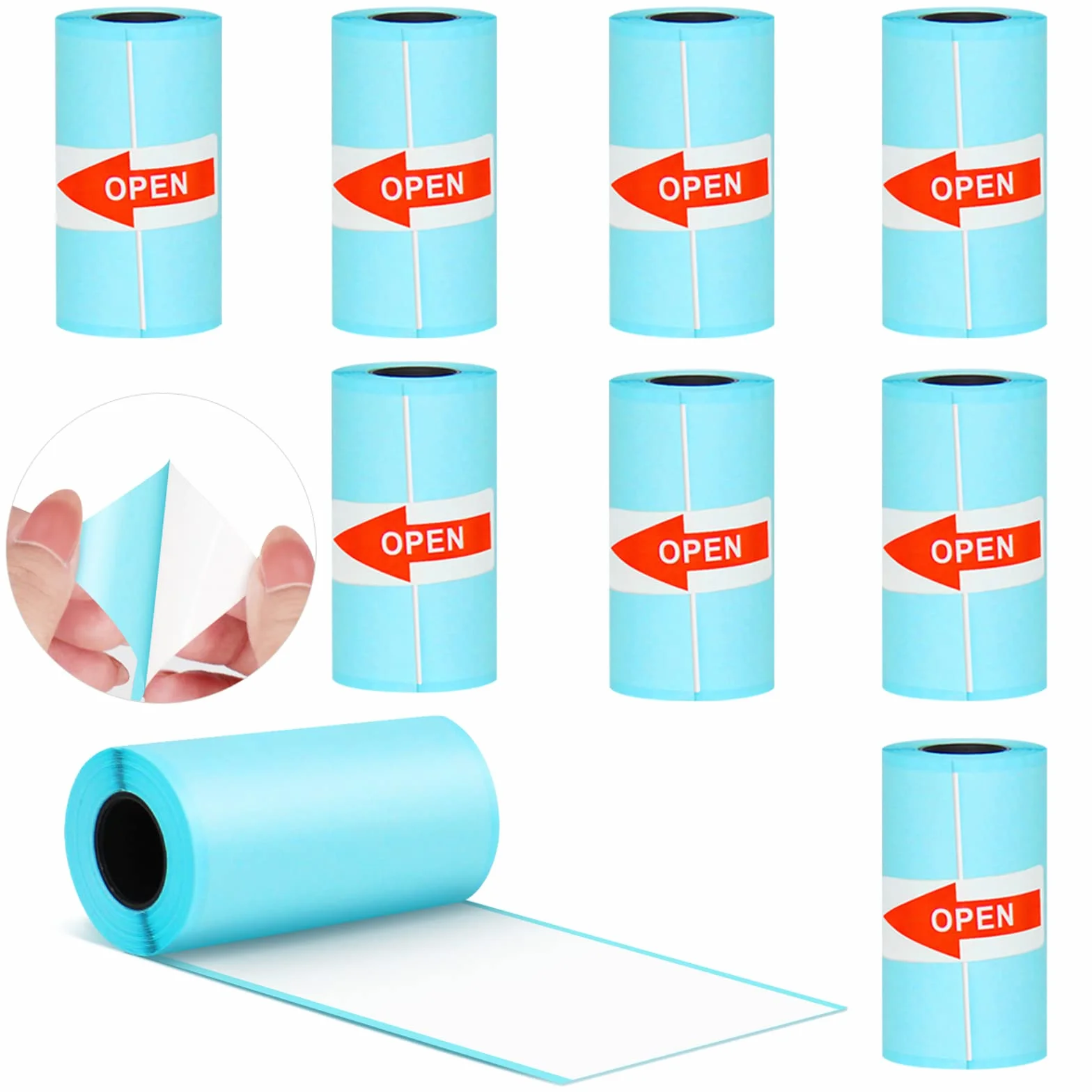 Samoprzylepna rolka papieru samoprzylepnego 9 szt. Termiczny papier fotograficzny do drukarki fotograficznej PeriPage Mini, P1 Mini drukarka (57 x 30 mm)