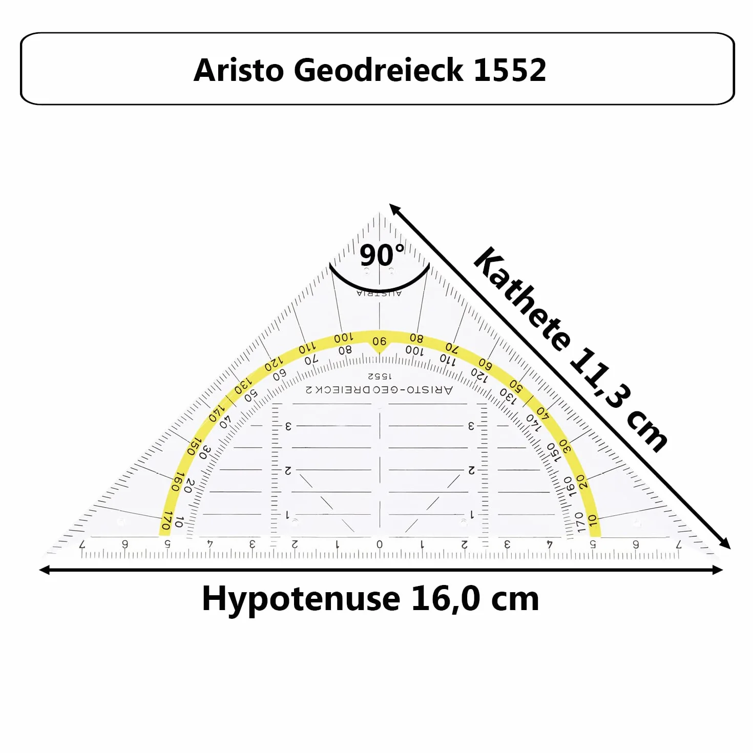 Aristo AR18002B Eierka geometryczna AR1552 z pasującym etui ochronnym Geocover marine life (trójkąt Hypouse 16 cm, wypustki i fasetki, etui z otworem do wpinania), wielokolorowa i przezroczysta