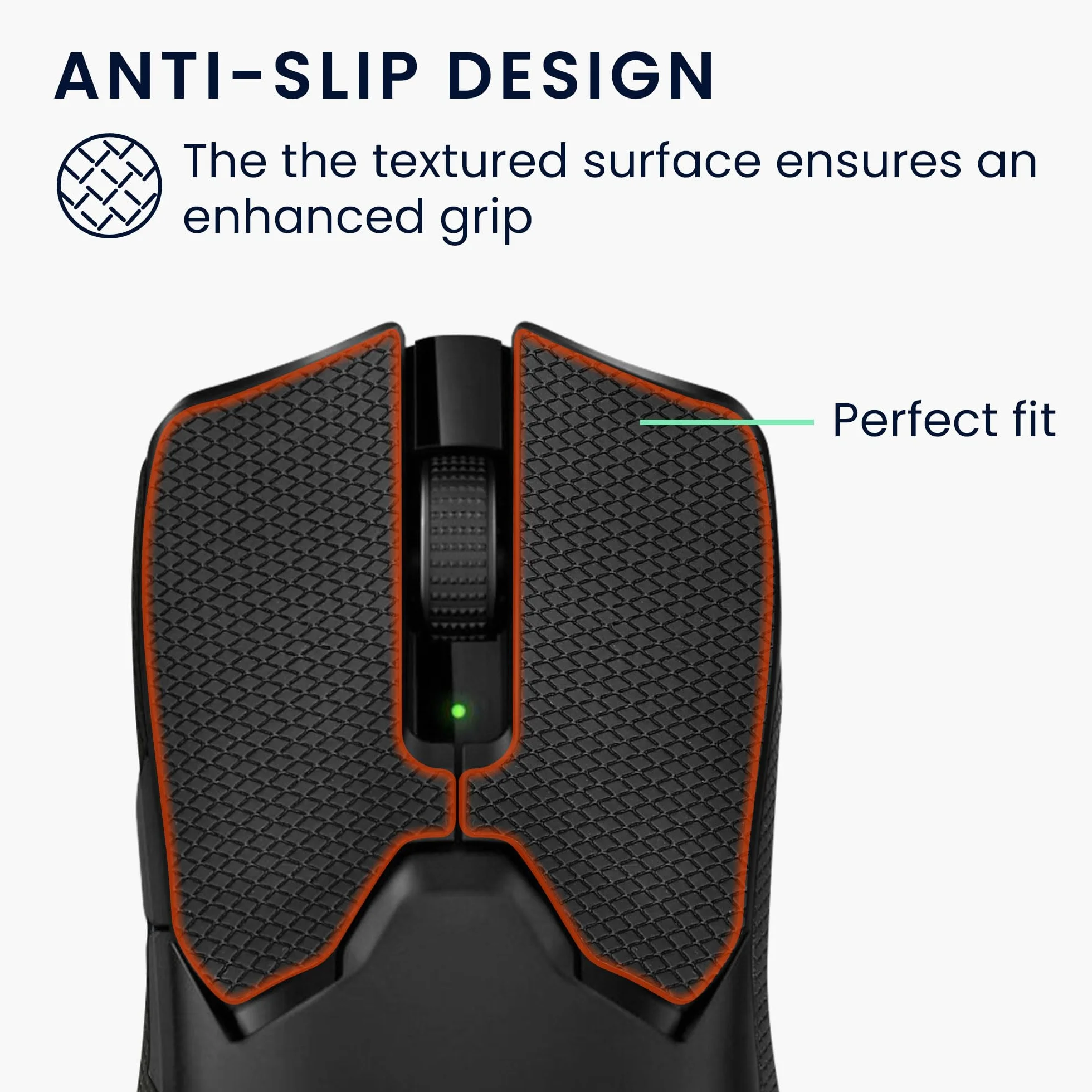kwmobile Owijka do myszy Razer Viper V2 Pro Antypoślizgowa imitacja skóry Czarna