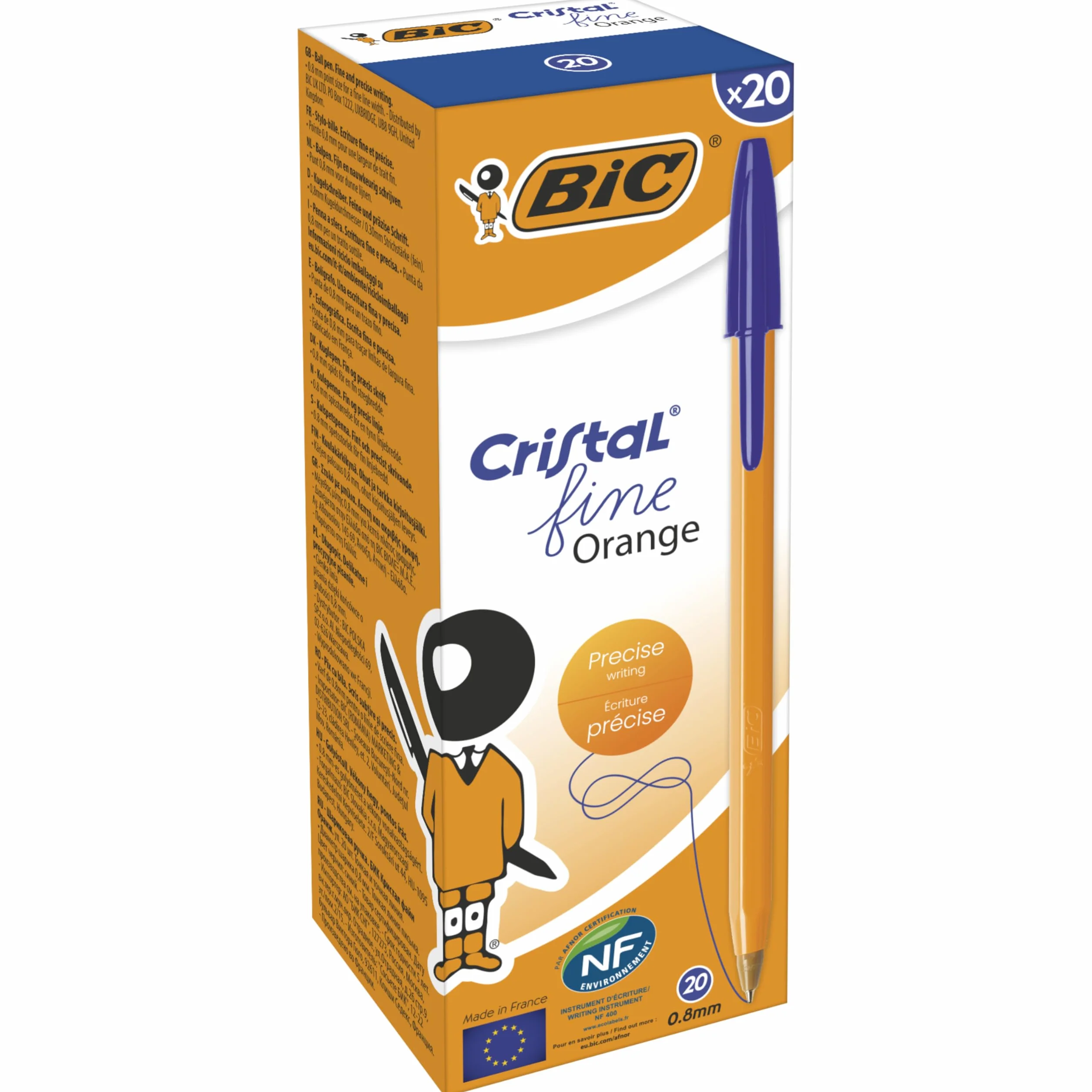 BIC Orange Original Fine Długopis niebieski Pudełko 20 szt