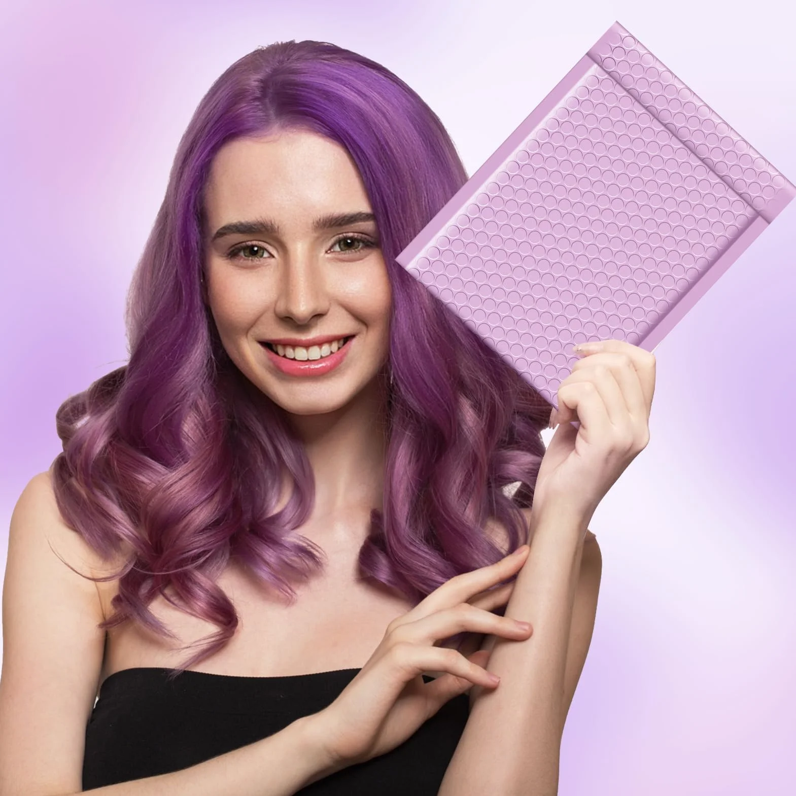Lavender Padded Bubble Mailers, 15,3 x 23 cm, opakowanie 25 szt