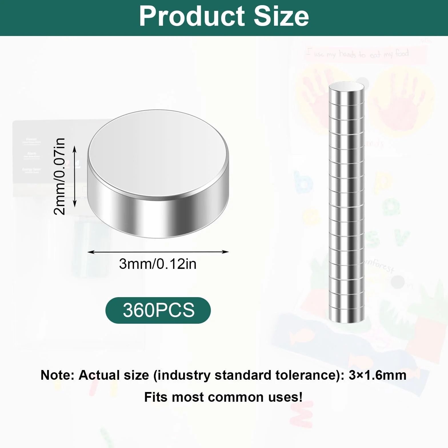 Małe magnesy 3x2 mm okrągłe 360 sztuk do rzemiosła magnesy na lodówkę