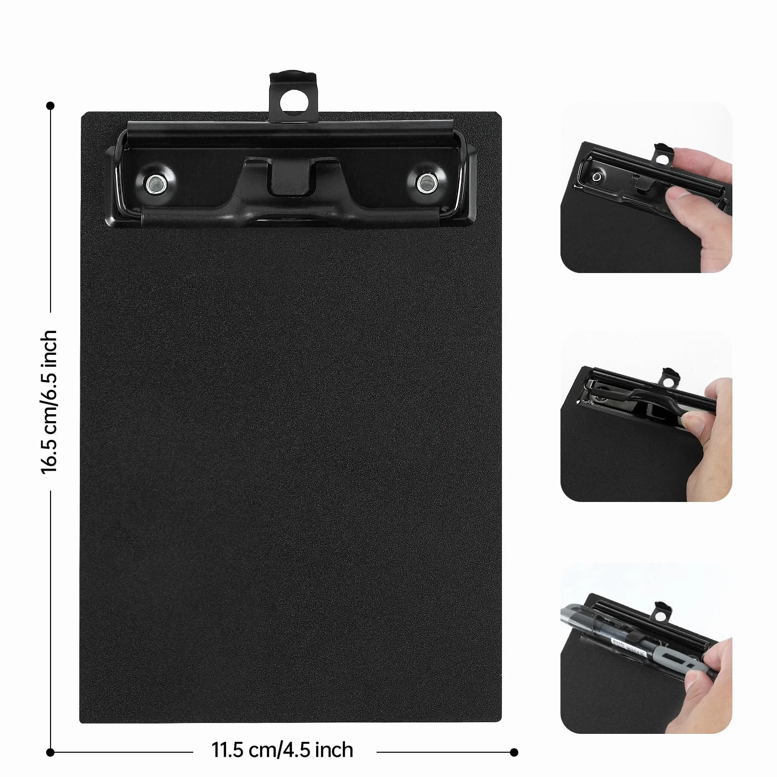 FRETONBA Podkładka z klipsem A6 Mini, 2 sztuki, z tworzywa sztucznego, z zaciskiem papierowym, teczka z uchwytem na długopisy, schowek do przechowywania papieru do biura, restauracji, szkoły Clipboard