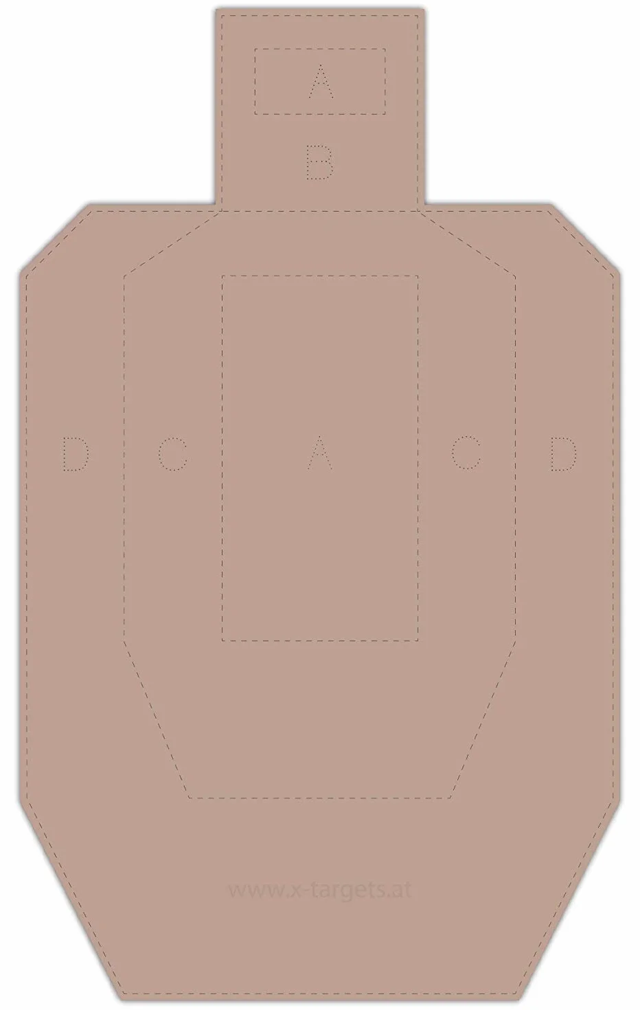 Dysk do zawodów USPSA/IPSC tektura falista brązowy biały 46 x 76 cm