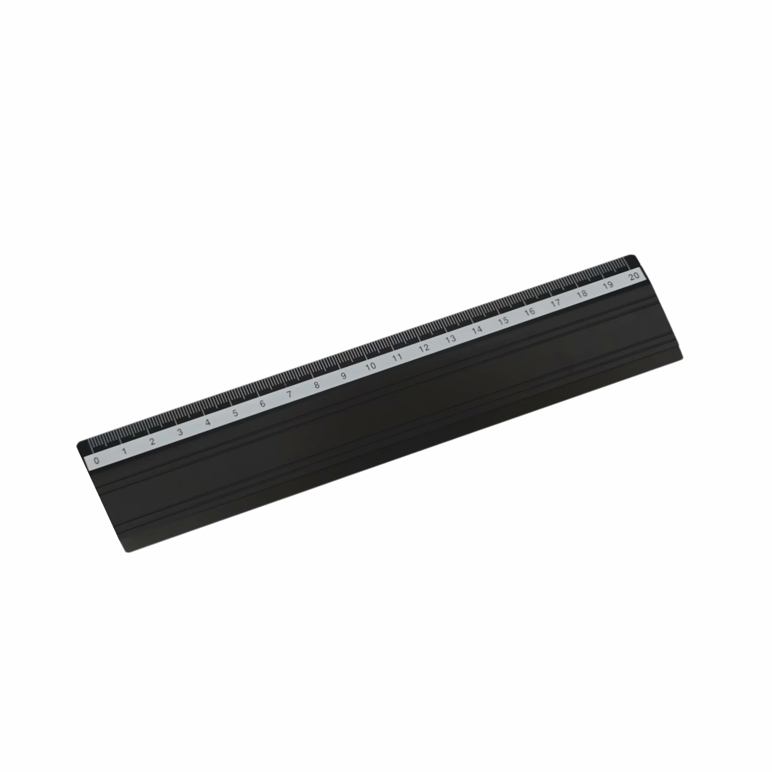 D.RECT 20 cm linijka z aluminium | do szkoły, biura, domu | czarna