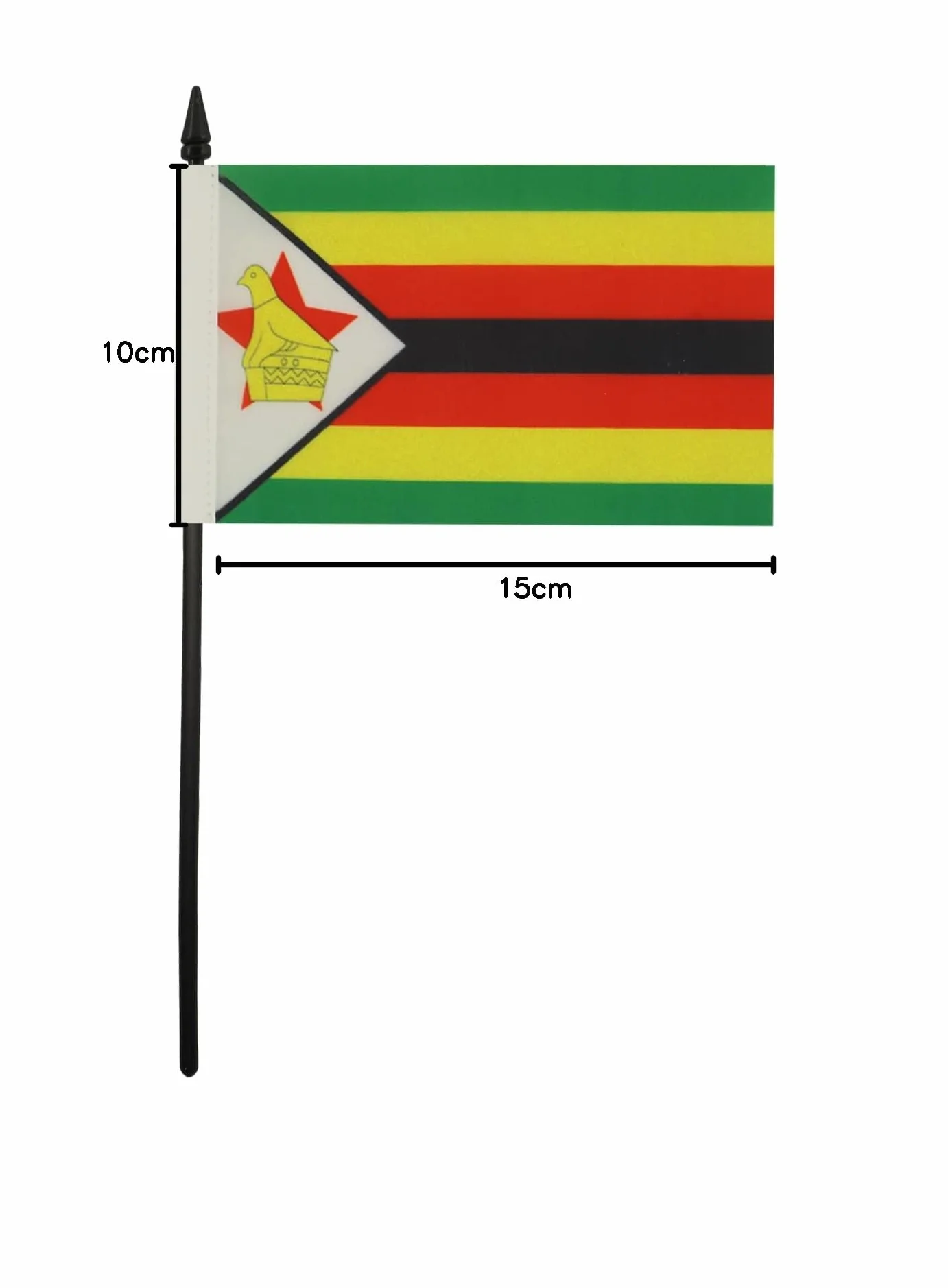 Drapeau de Table Zimbabwe Polyester 100D 15cm x 10cm