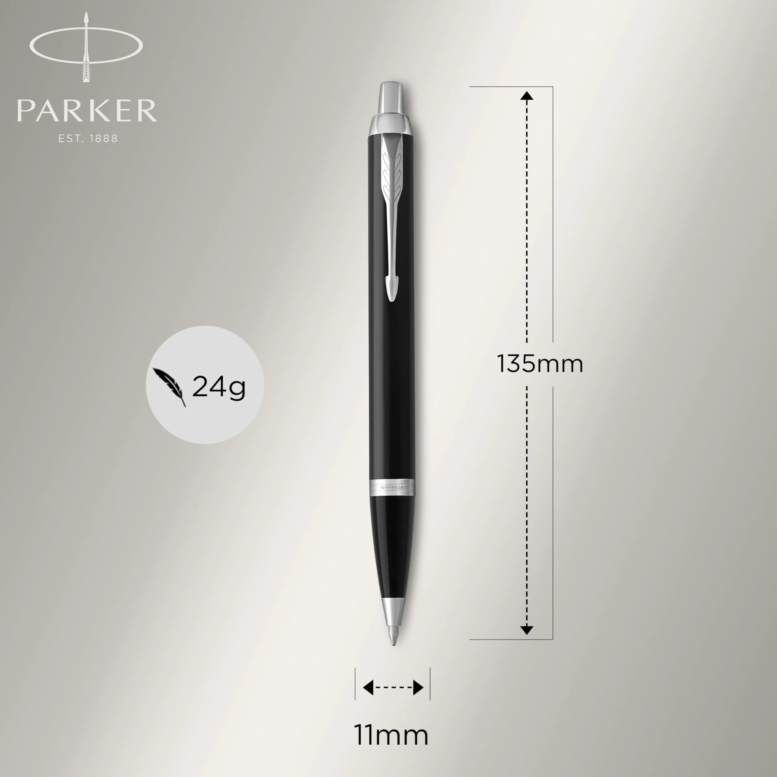 Parker IM Duo zestaw upominkowy pióro wieczne długopis etui czarny lakier chromowane wykończenia końcówka medium