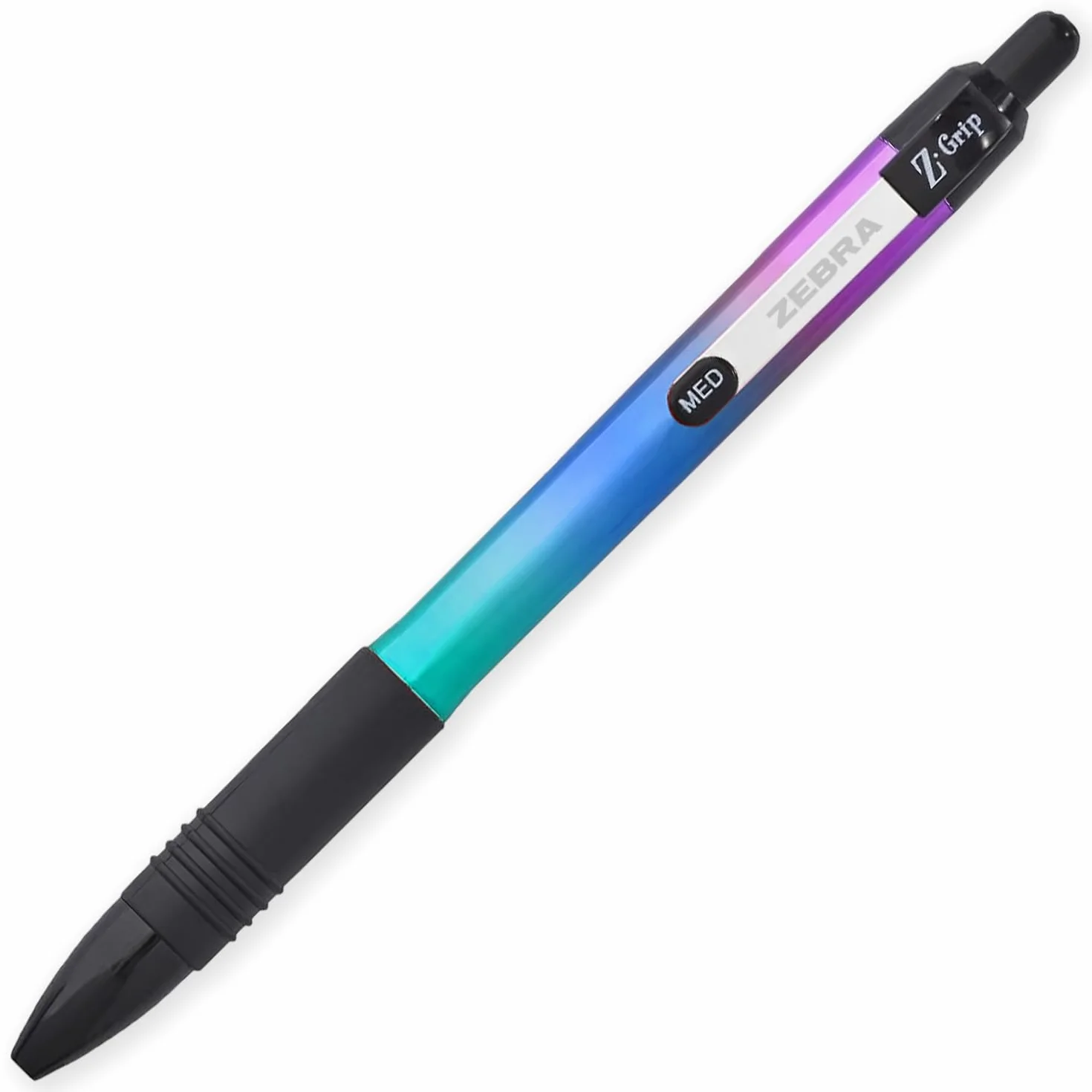 Zebra Z-Grip gładki długopis - stalówka 1,0 mm - metaliczne i tropikalne beczki - w kopercie opakowanie prezentowe (7 sztuk)