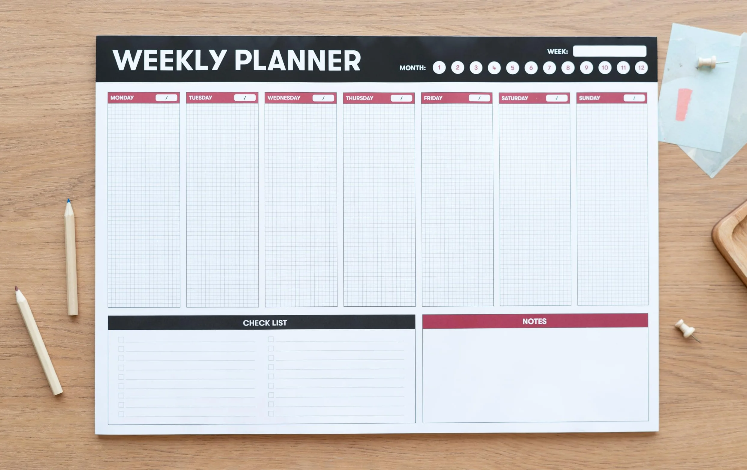 Grupo Erik Weekly Planner A3 | Family Calendar | 54 Tear Off Pages | Desk Calendar | Organiser Planner | To Do List | Desk Planner | Desktop Notepad