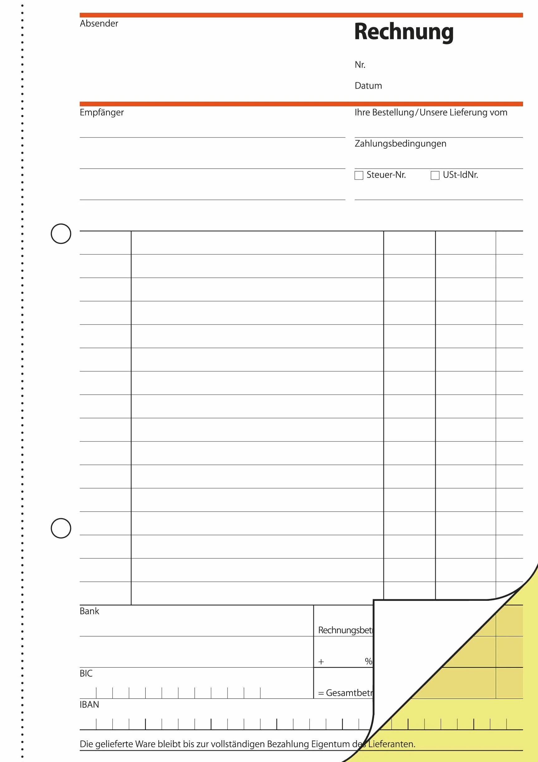 SIGEL SD031 faktury, A5, 2 x 40 arkuszy, samokopiujące, 1 sztuka, mikroperforowane, z dziurkami na zszywanie, z papieru zrównoważonego