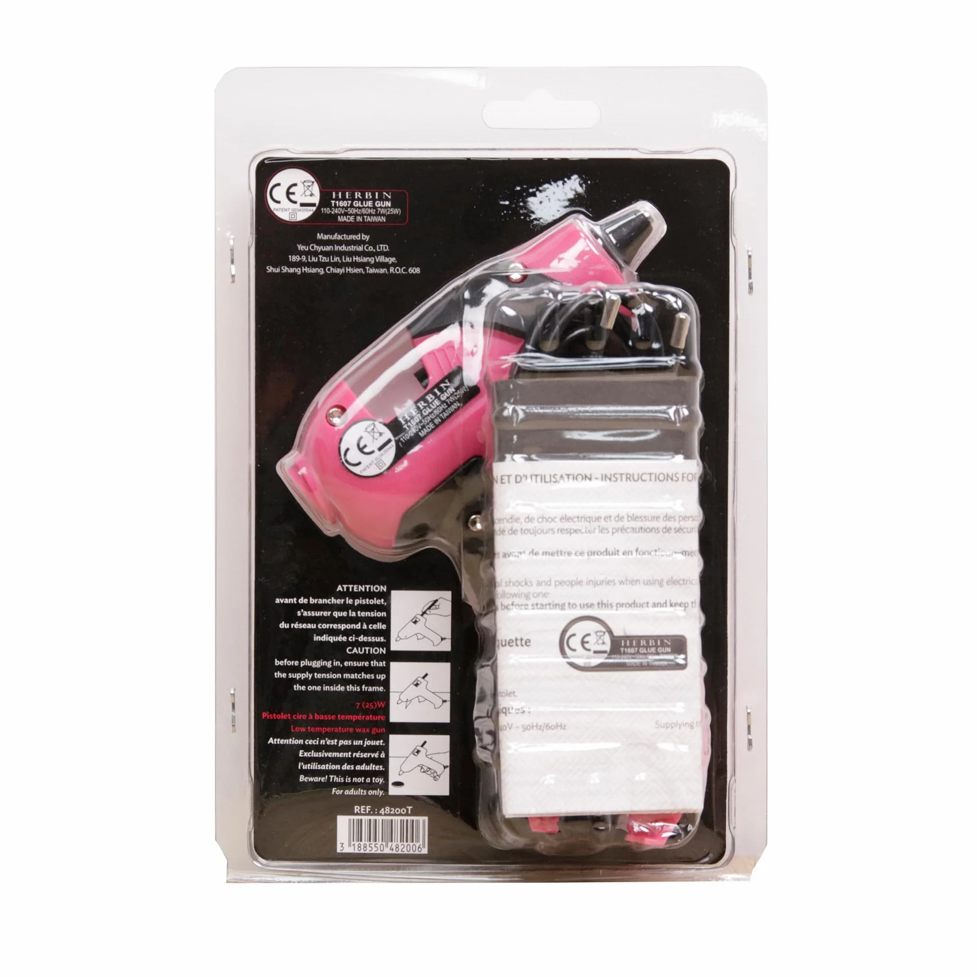 Jacques Herbin 48200T – Pistolet do laku 220 V (wtyczka europejska) do laku Ø 7 mm – dł. 12 cm