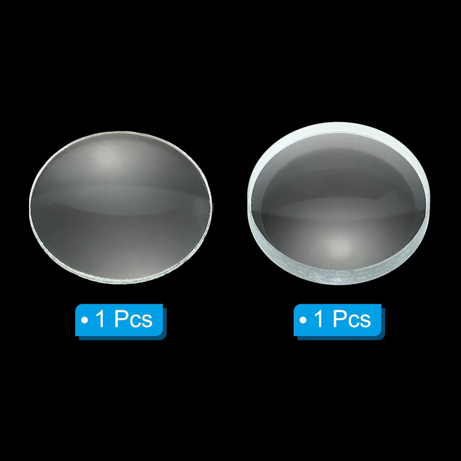 PATIKIL Ogniskowa 10 cm 40 mm podwójne wypukłe i 10 cm ogniskowa 40 mm podwójny wklęsły obiektyw 1 zestaw, 2-pak szkła optycznie polerowane okrągłe krawędzie soczewki do fizyki eksperymentów