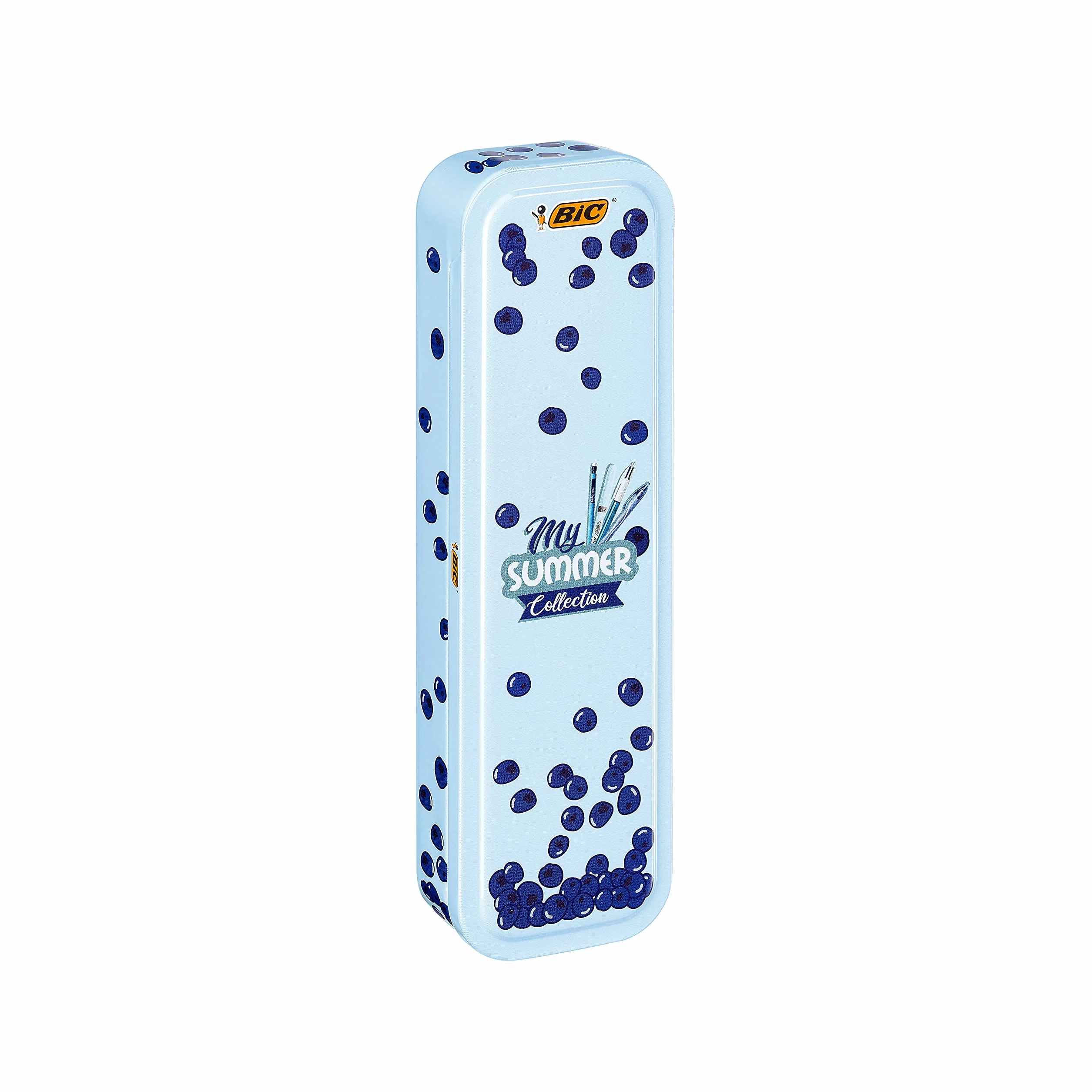 BIC Summer Blue Box: Długopis żelowy (0,7 mm), ołówek mechaniczny, długopis 4 kolory (1,00 mm), zakreślacz - niebieski, zestaw 4 szt