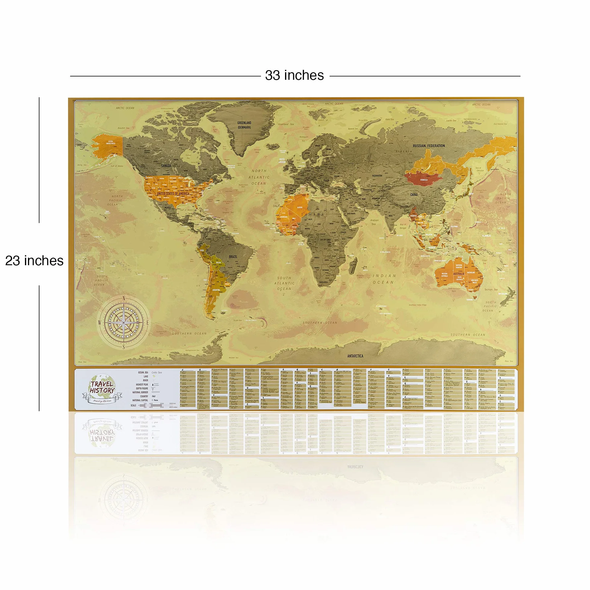 Mapa Świata do Zdrapywania z Flagami 84 x 57 cm