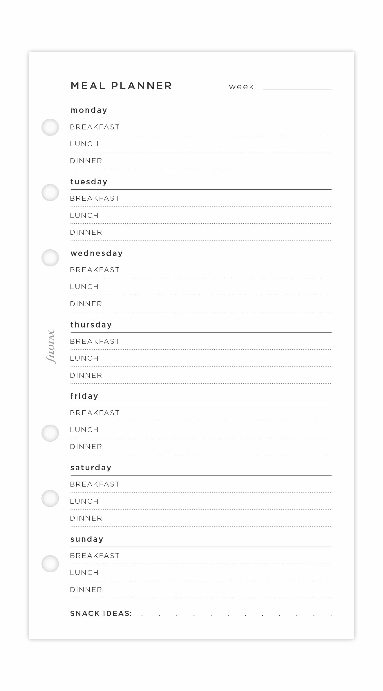 Osobisty minimalny pakiet planowania posiłków