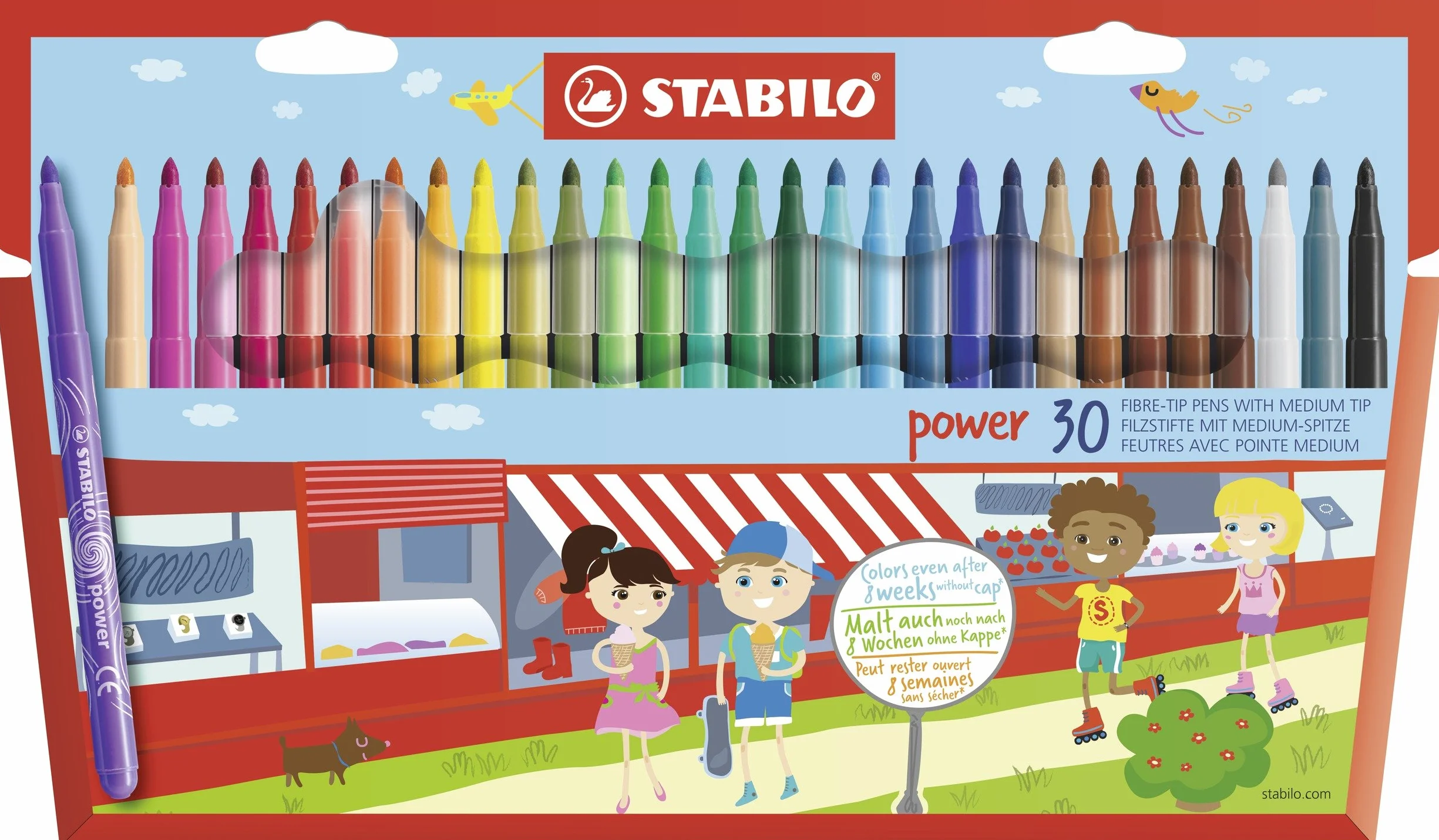 Flamastry STABILO power etui 30 szt.