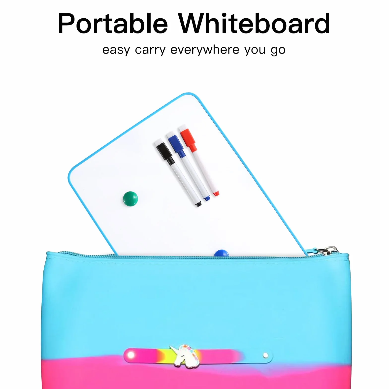 Magnetyczne mini tablice suchościeralne A4 30x21 cm dla dzieci z pisakami i magnesami