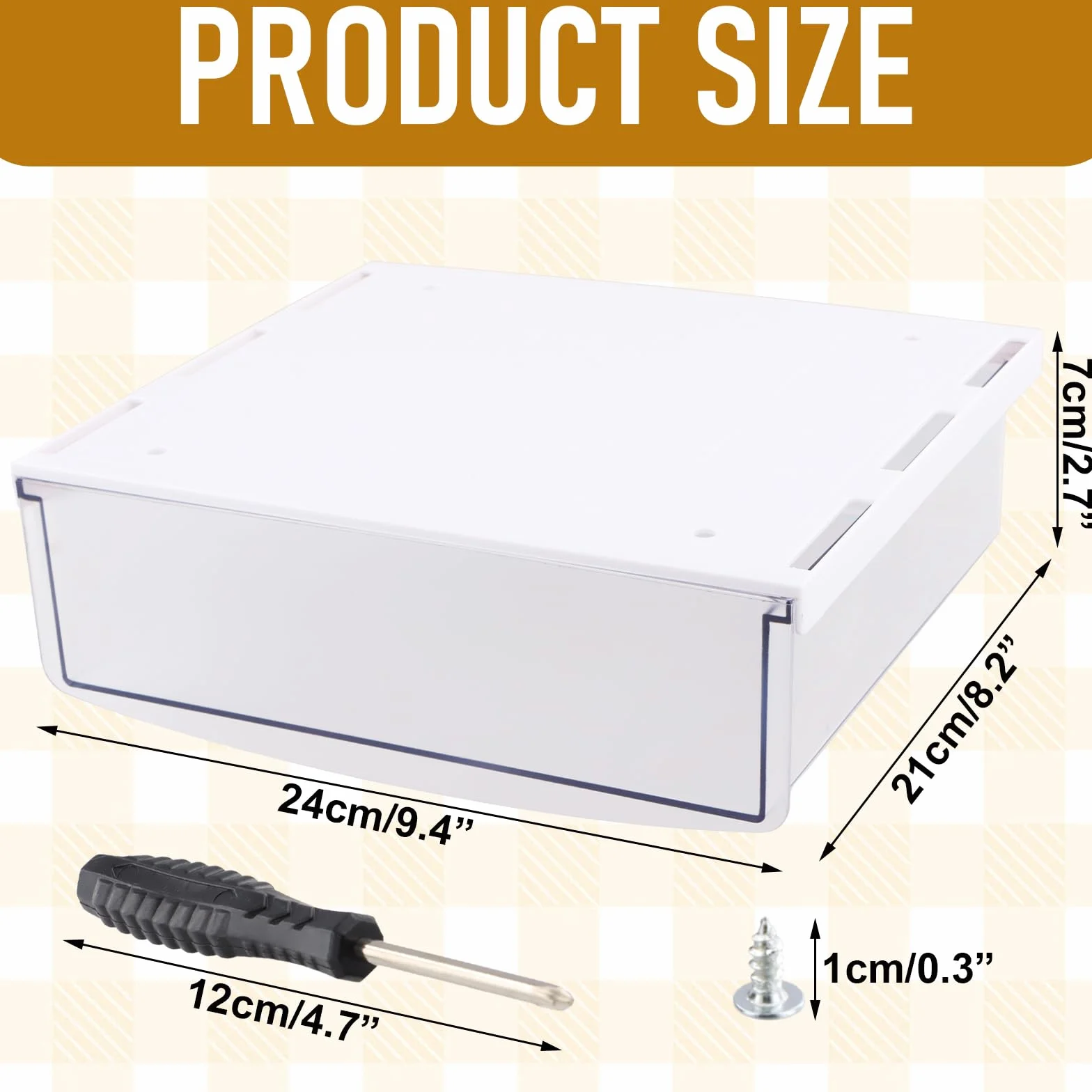 Ukryta szuflada samoprzylepna 24x21x7cm Organizer pod biurkiem biały matowy L