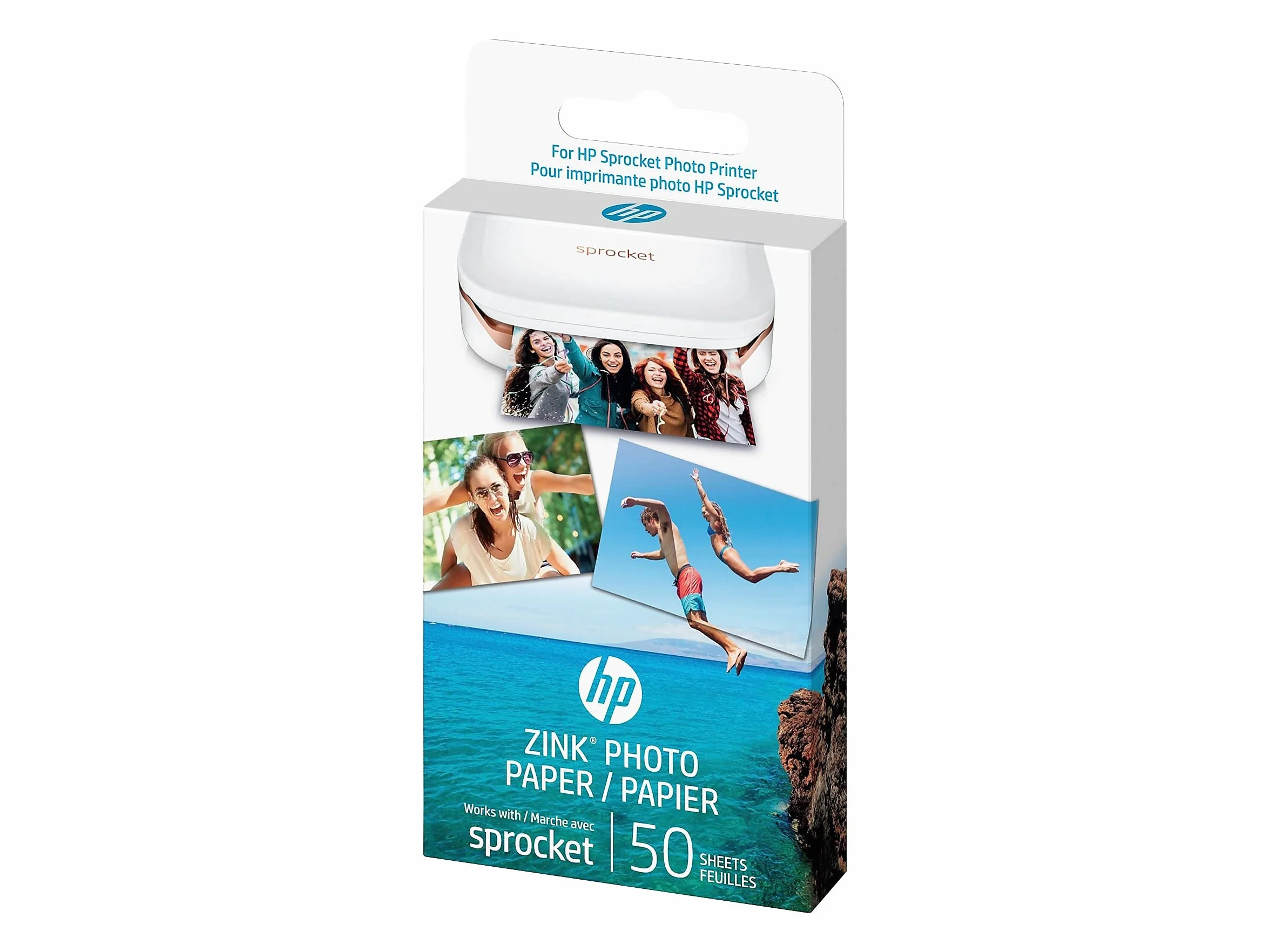 HP 2x3 papier fotograficzny Premium cynk (50 arkuszy), kompatybilny z HP Sprocket przenośną drukarką fotograficzną.