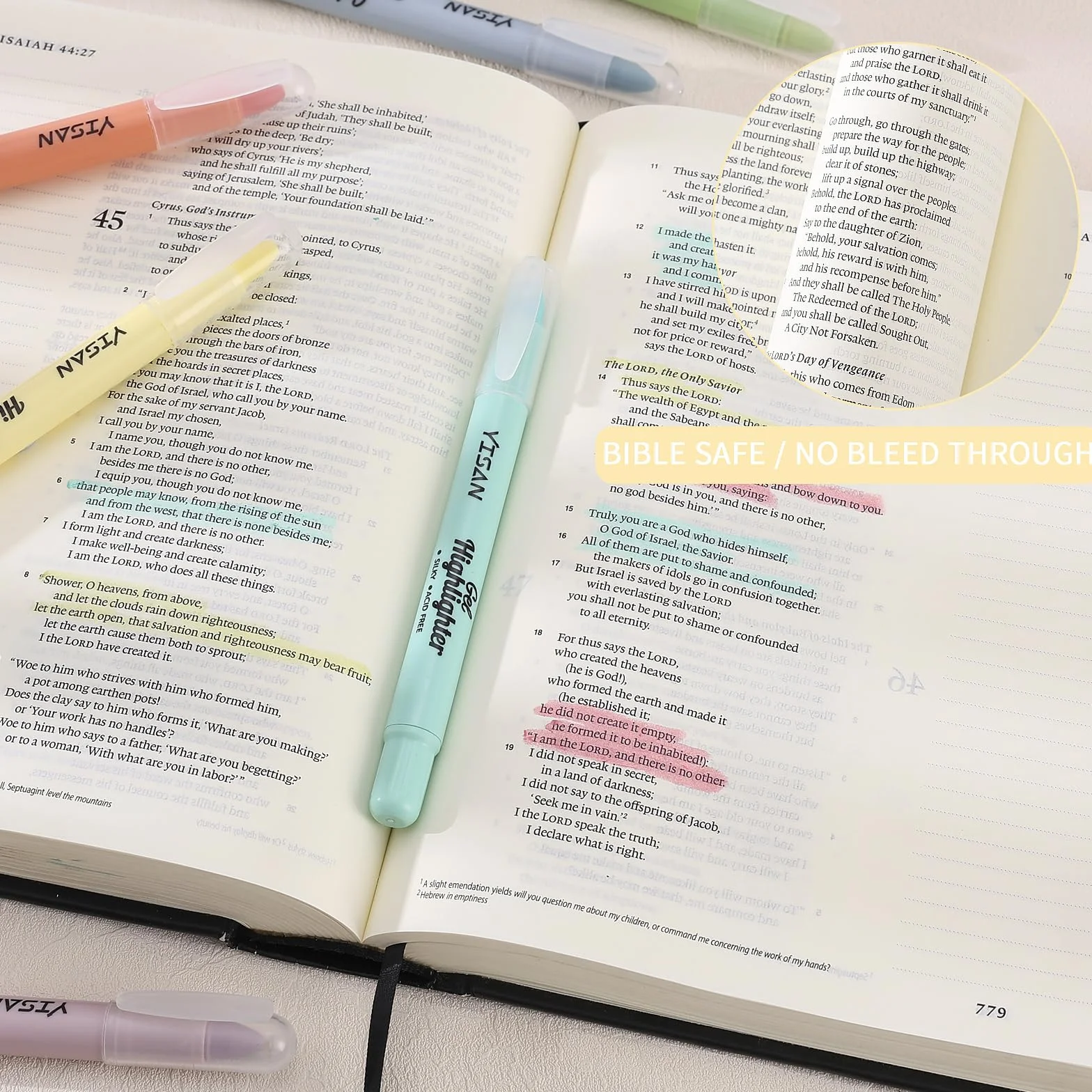 YISAN Zakreślacze do Biblii Pastelowe 8 Kolorów Zestaw Markerów