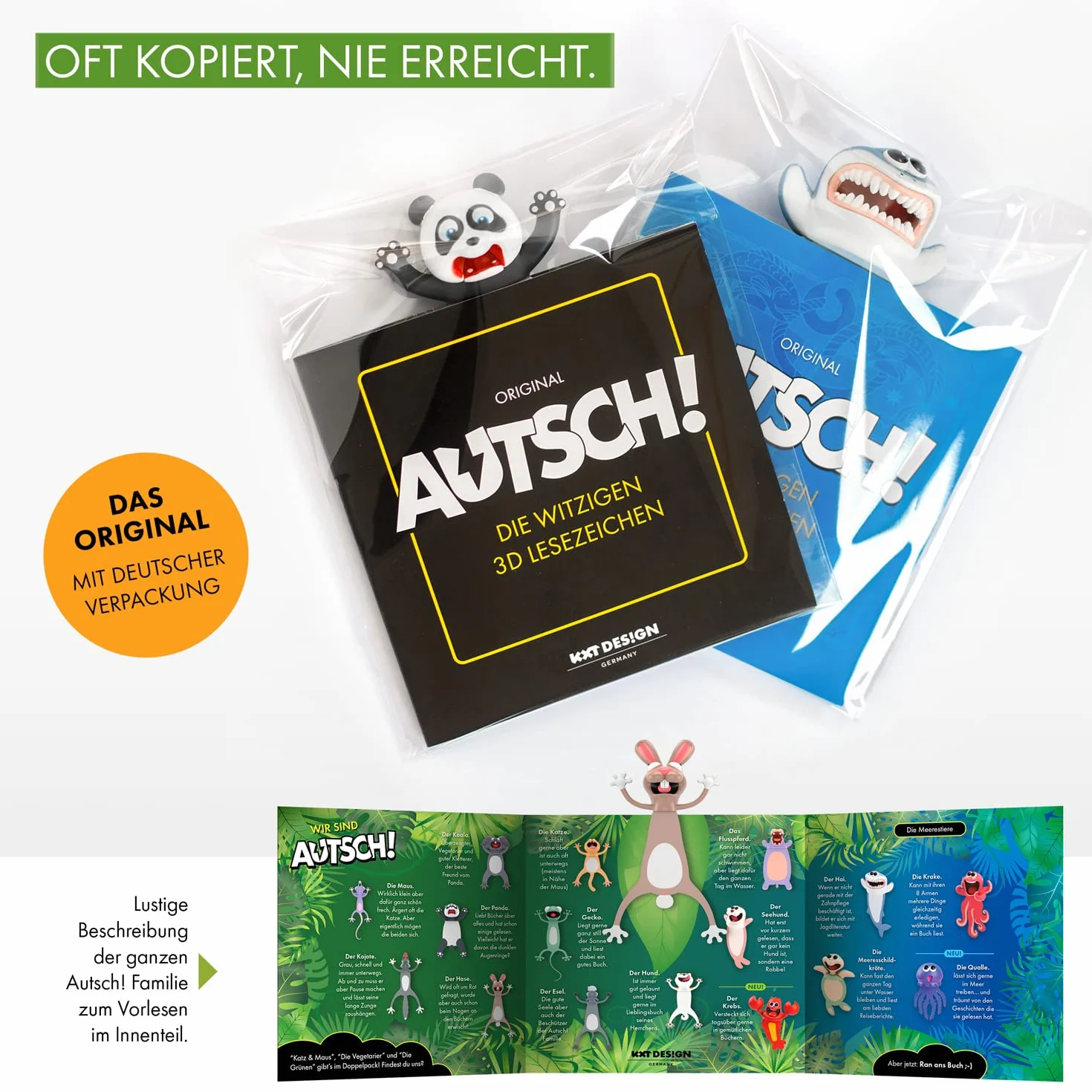 KXT Autsch! Zakładka 3D do książki kreskówkowe zwierzęta rekin