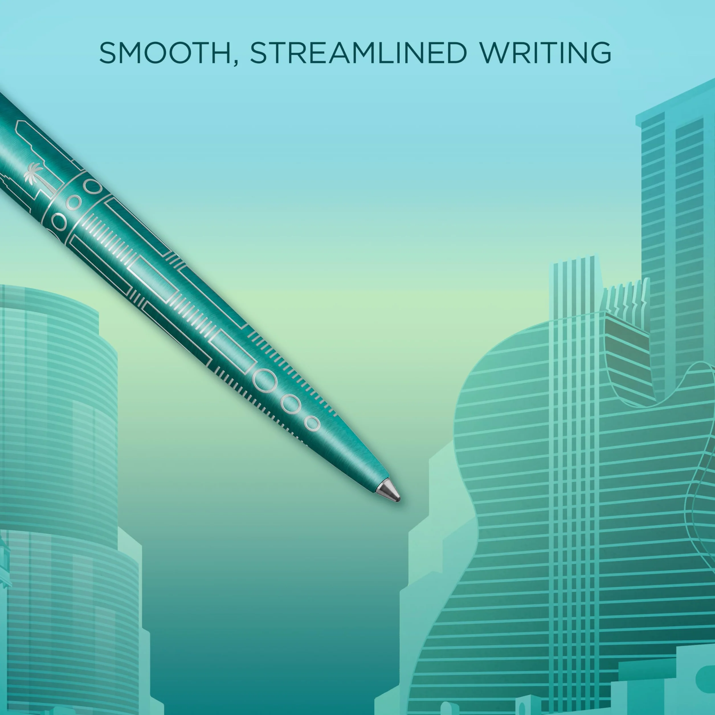 Parker Jotter Długopis Edycja Specjalna Miami Turquoise Chromowane Zdobienia Końcówka Medium Niebieski Tusz Opakowanie Prezentowe