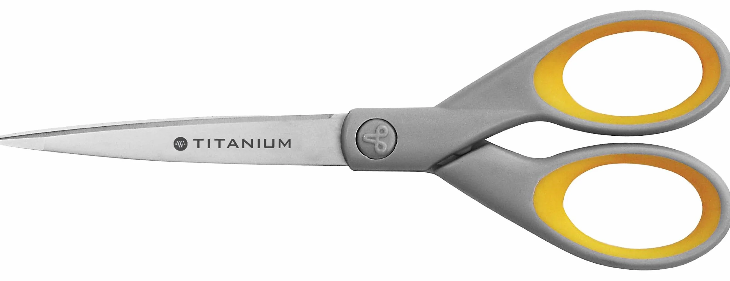 Westcott E-30470 00 Titanium Super Softgrip nożyczki 18 cm, szaro-żółte