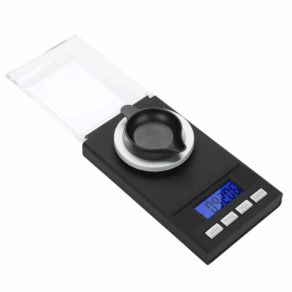 Mini cyfrowa kieszonkowa waga gramowa przenośna wysoka precyzja 0,001 g kieszonkowa biżuteria waga elektroniczna balansowa z wyświetlaczem cyfrowym LED (20 g)